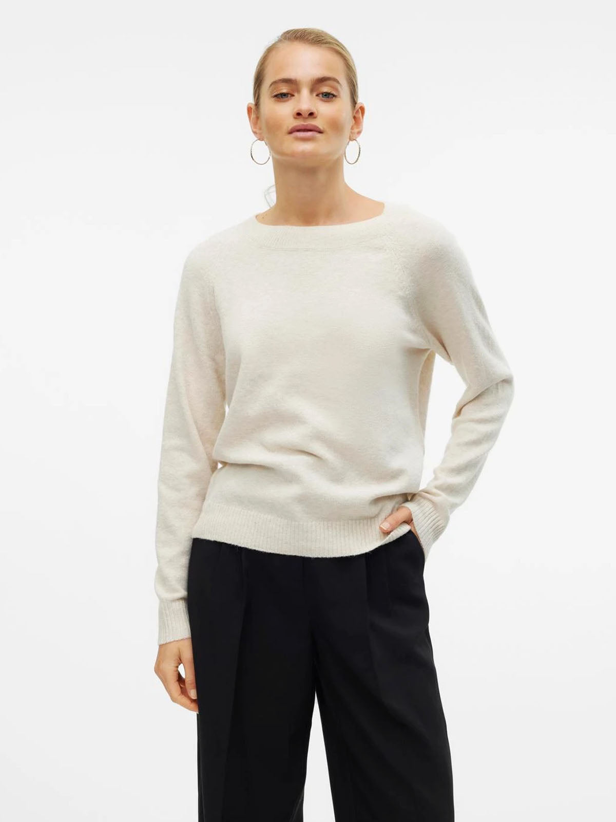 Vero Moda O-Neck Knit Snow White