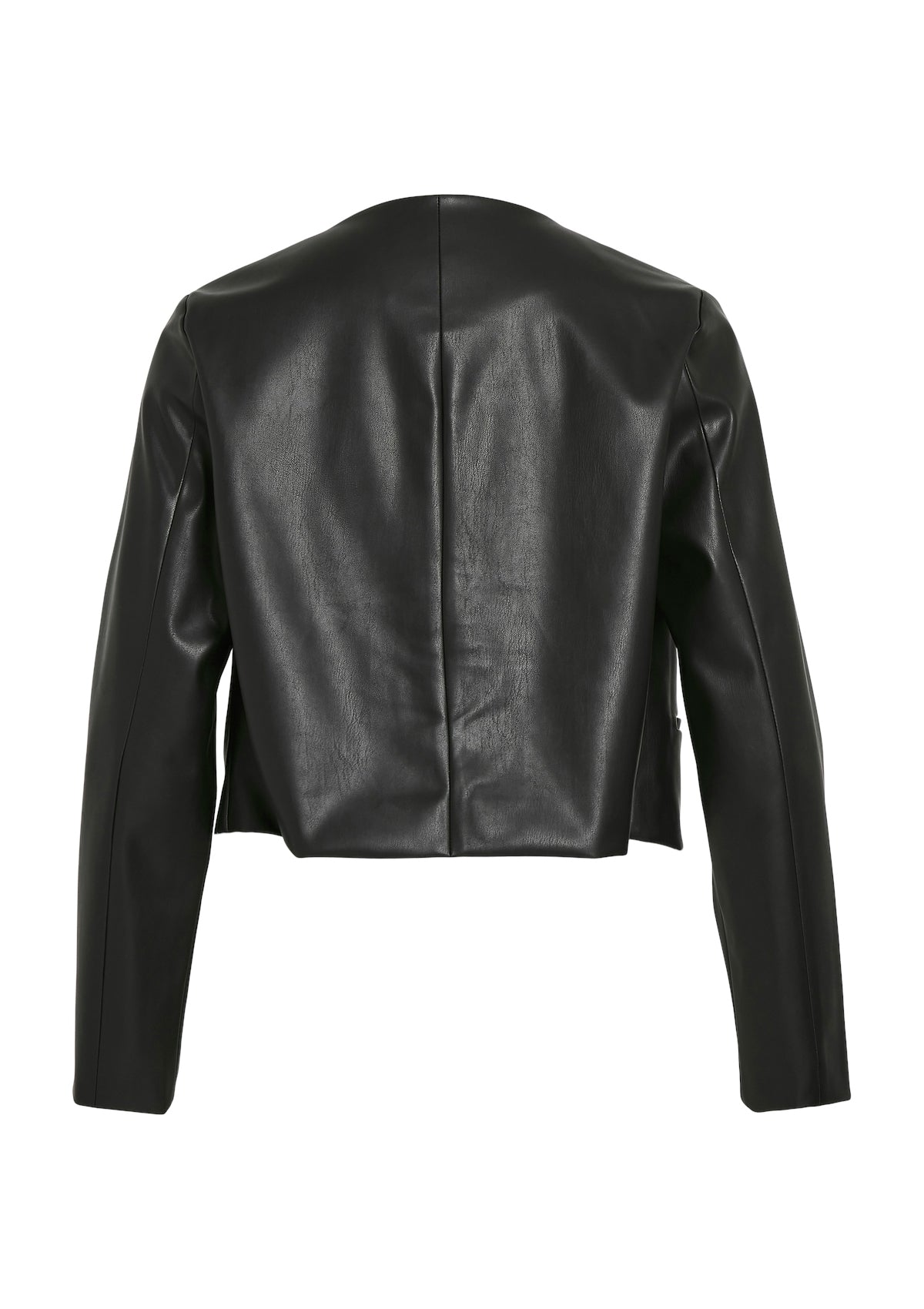 Vila Scallop Faux Leather Short Jacket 14099796