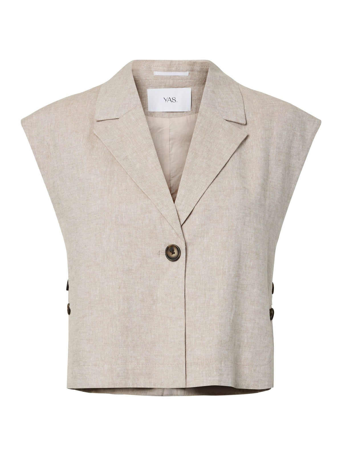 YAS Linen Blend Waistcoat