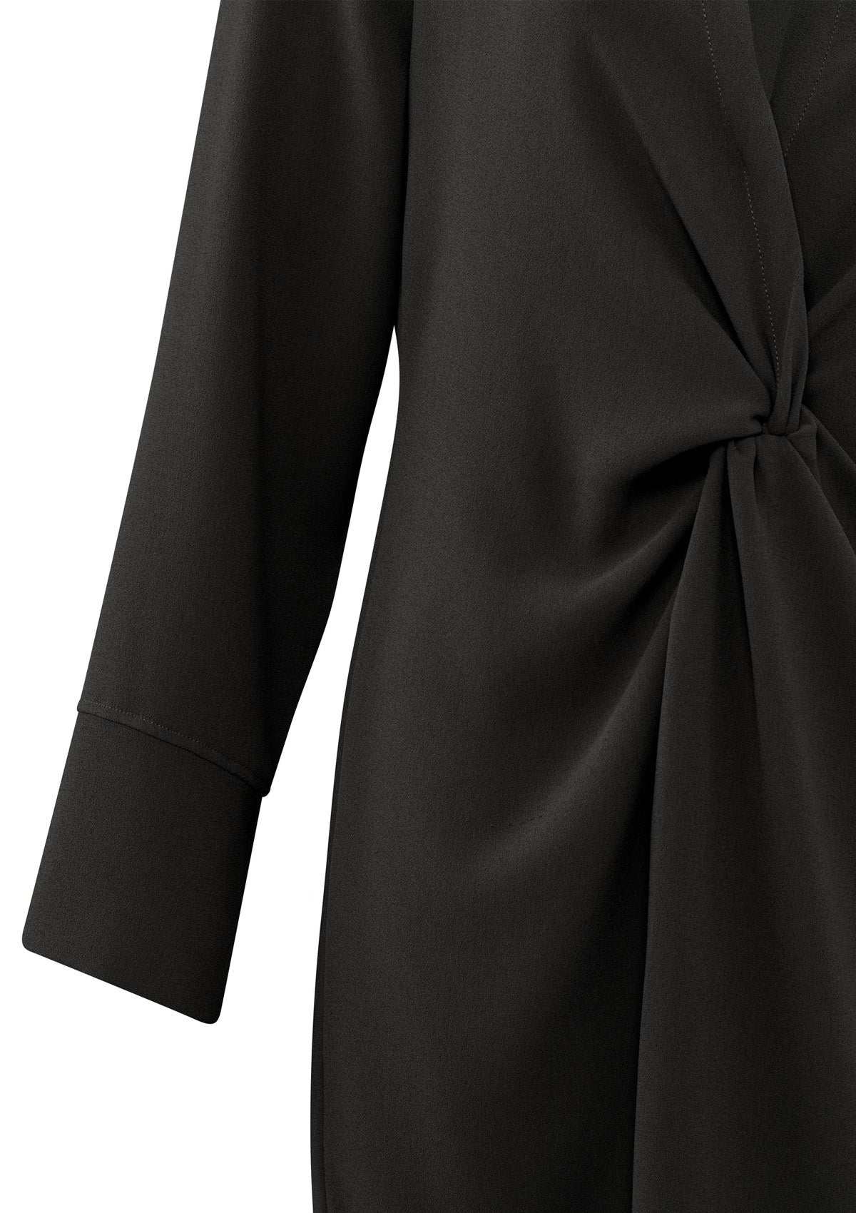 YAYA Woven Dress With Knotted Detail Black