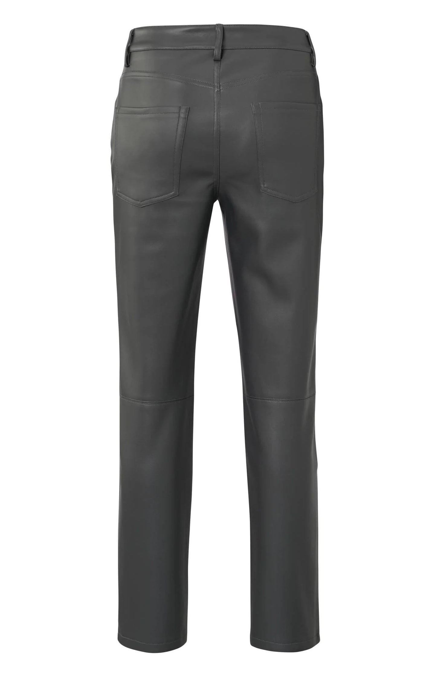 YAYA Faux Leather Trousers With 5 Pocket Style Grey