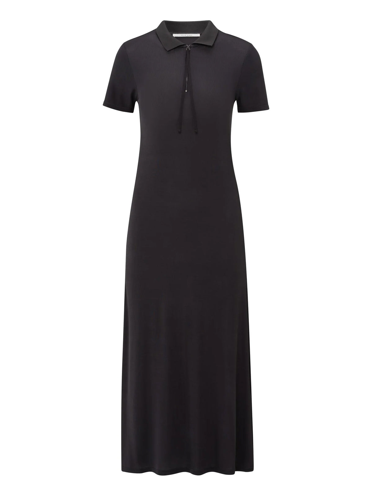 YAYA Jersey Midi Dress With Polo Collar Phantom
