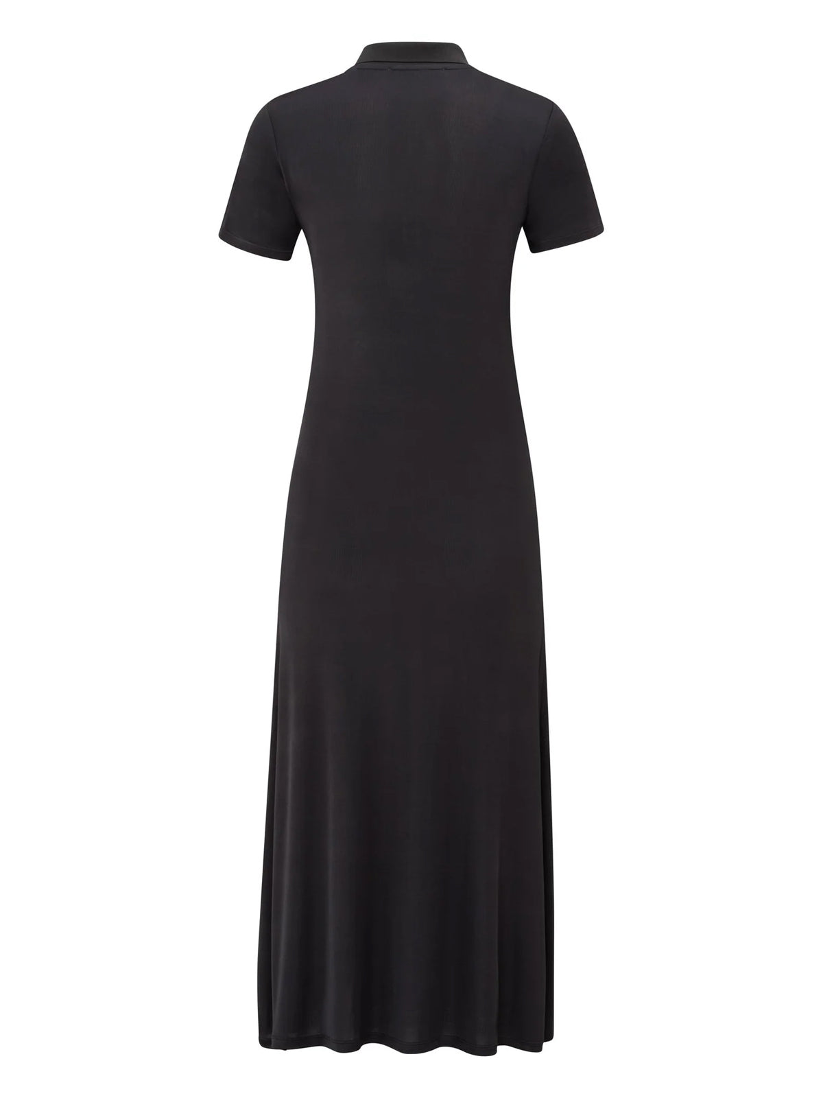 YAYA Jersey Midi Dress With Polo Collar Phantom
