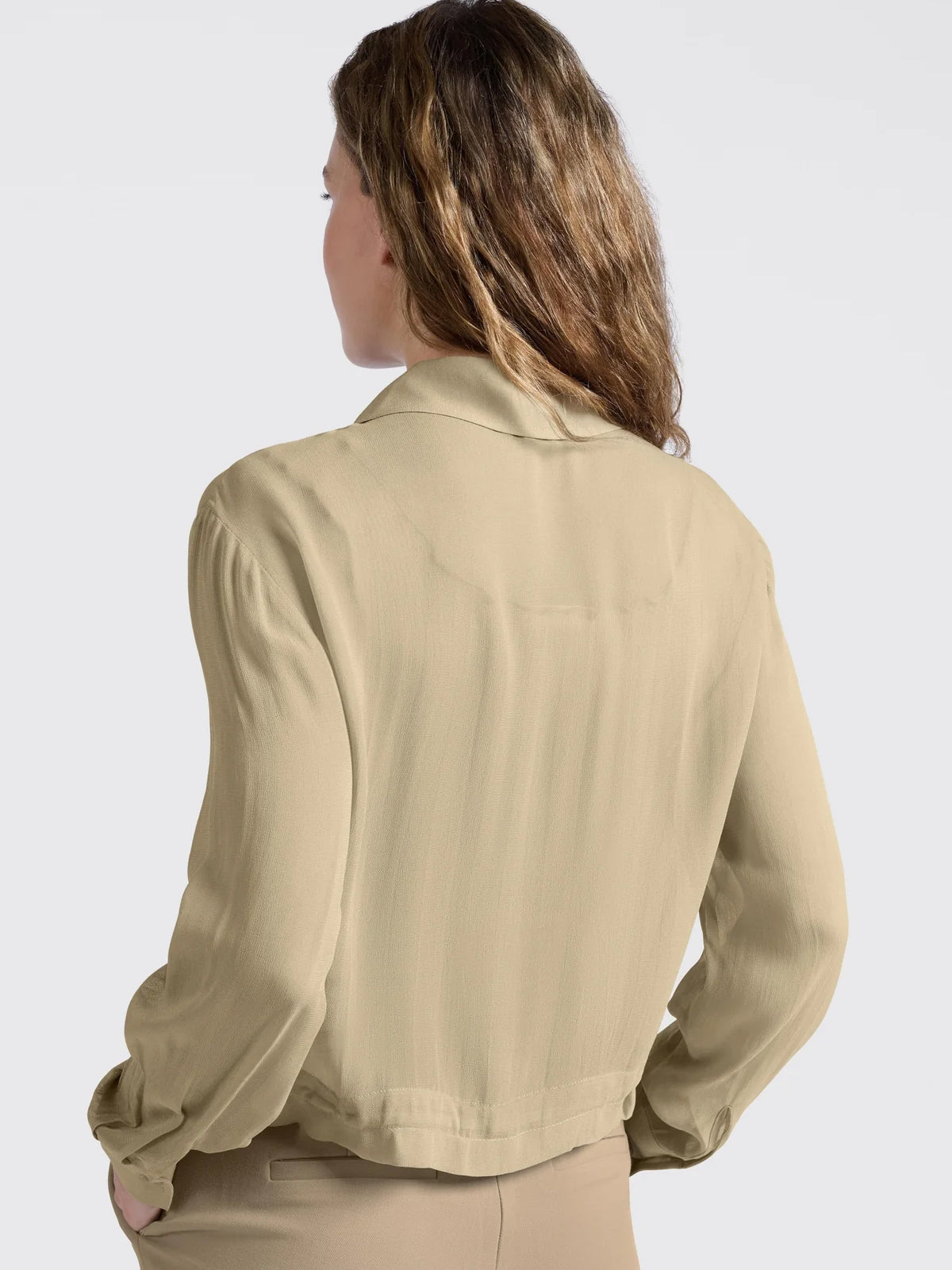 YAYA Lightweight Blouse Jacket With Zipper Soft Green