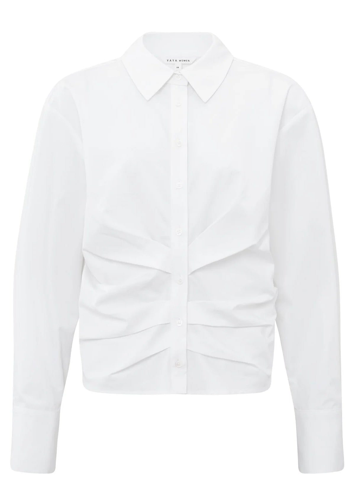 Yaya Cropped Pleat Shirt Brilliant White