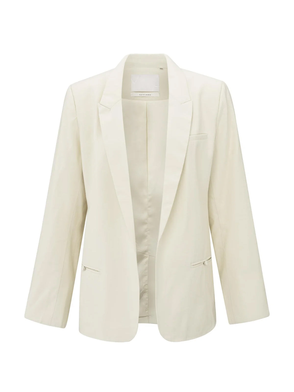 Yaya Woven Blazer With Pocket Details Summer Sand