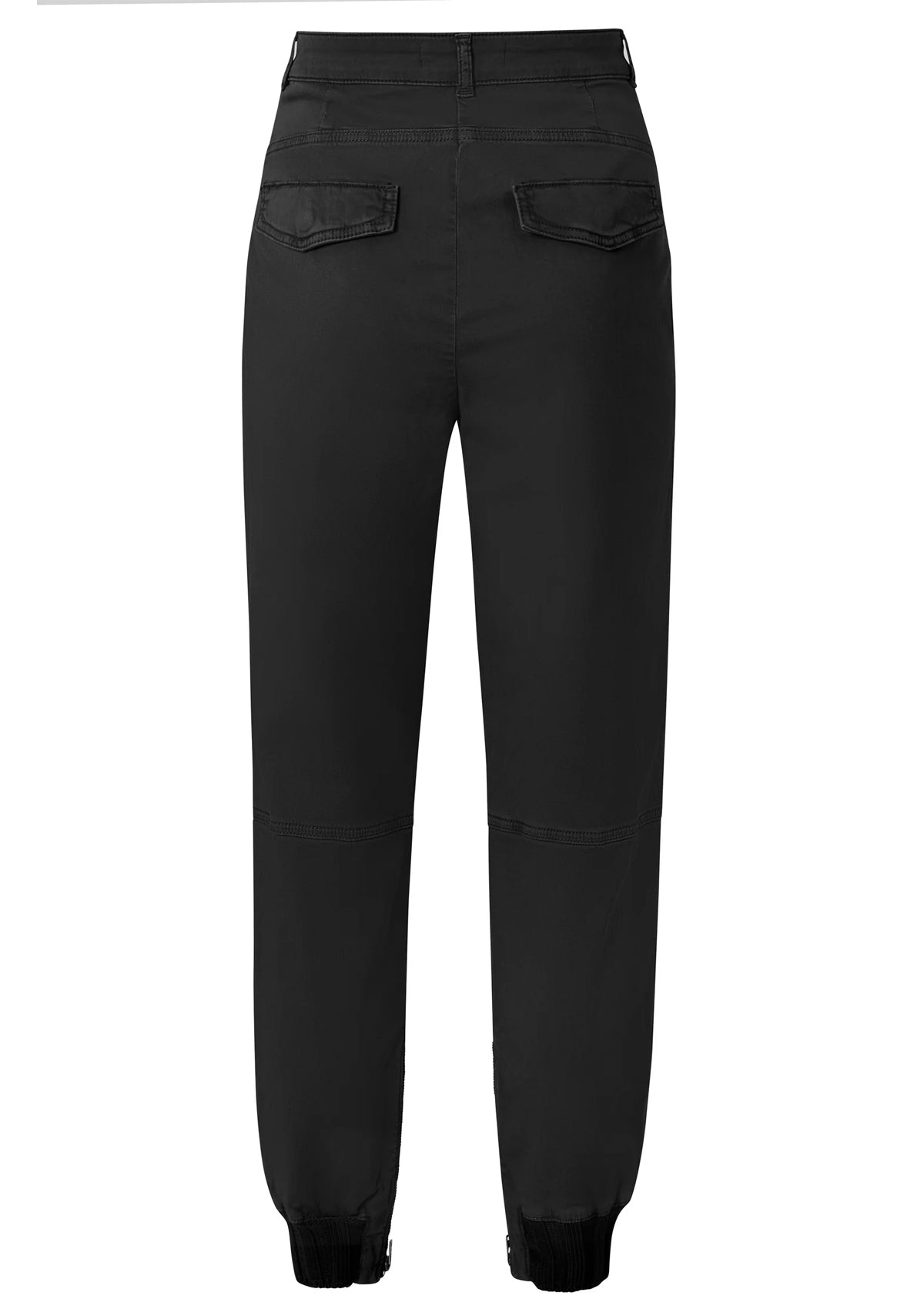 YAYA Soft Cargo Trousers With Zip Fly And Pockets Black