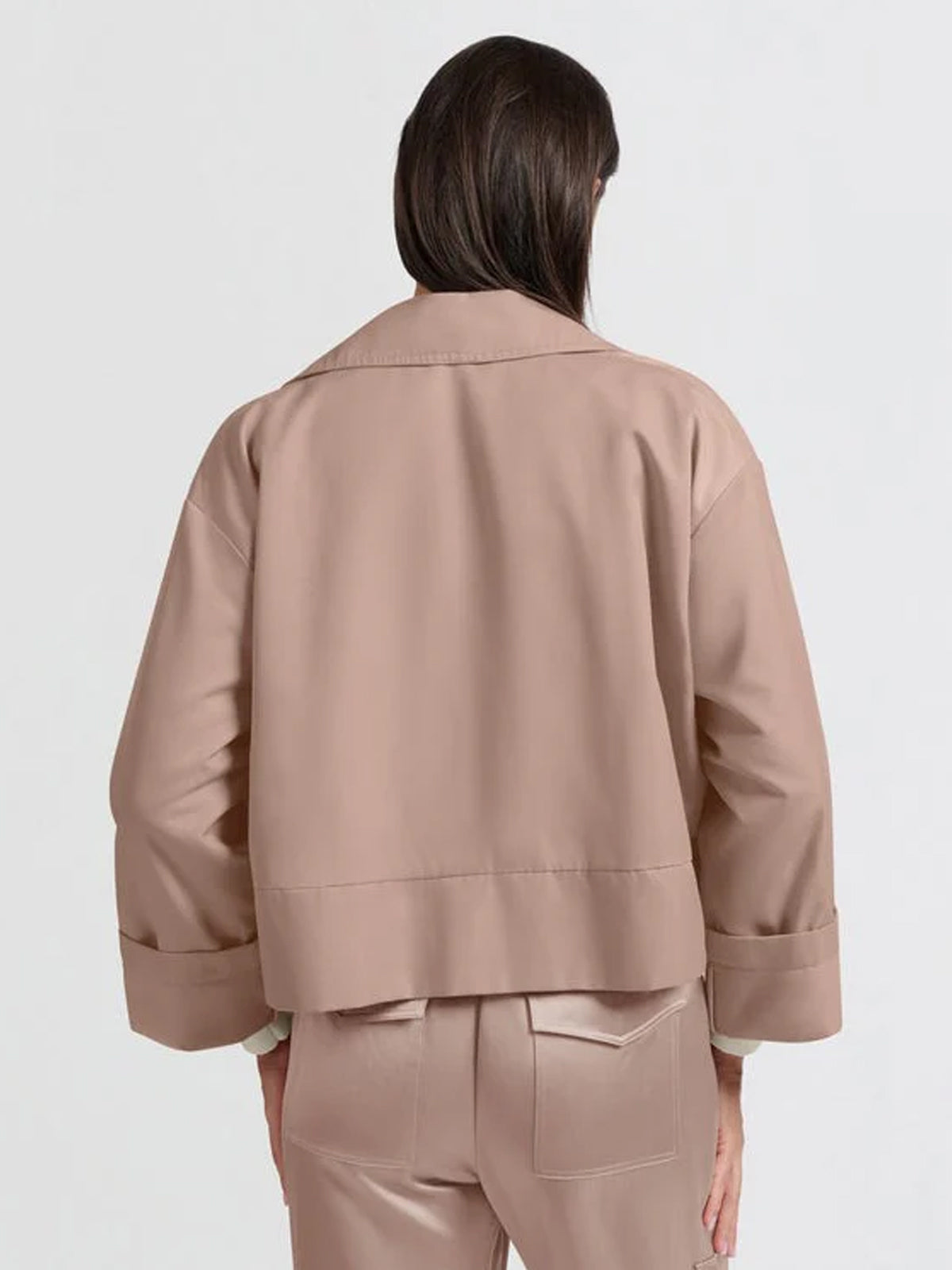 Yaya Short Oversized Jacket In Heavy Satin With Buttons