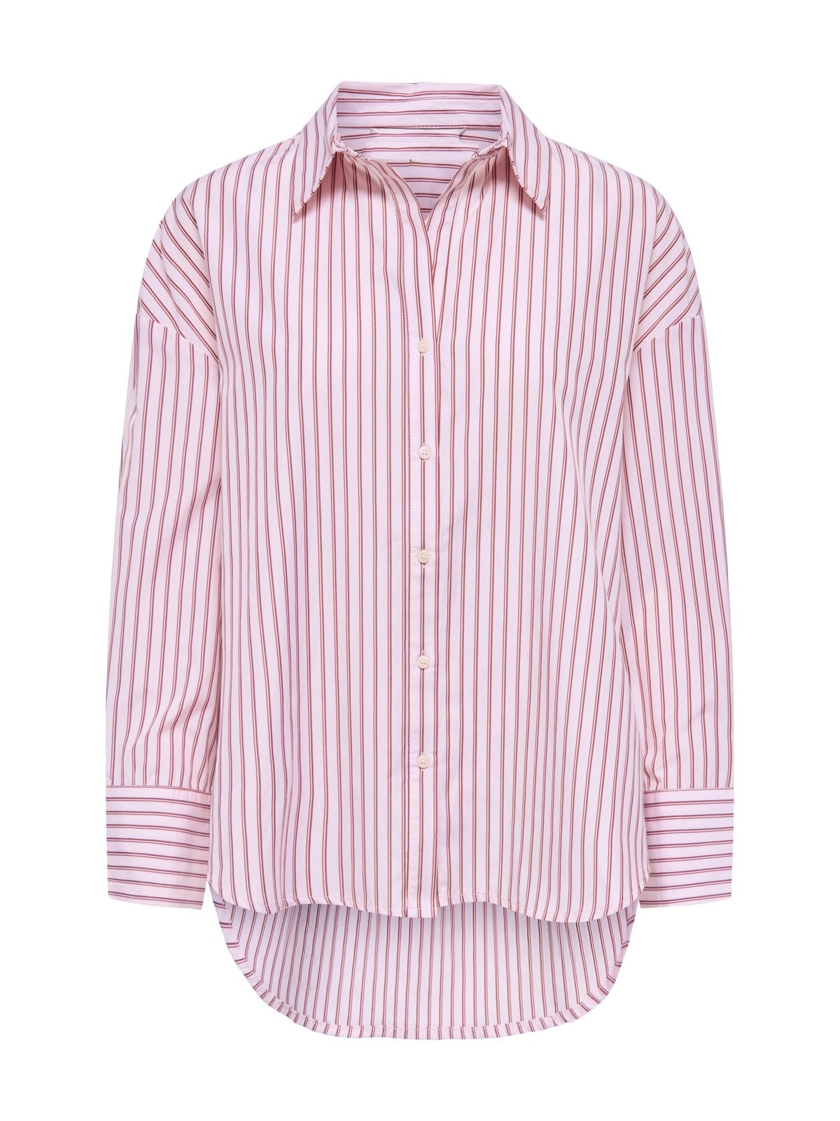Alva Stripe Shirt Pink - Glebe Fashion