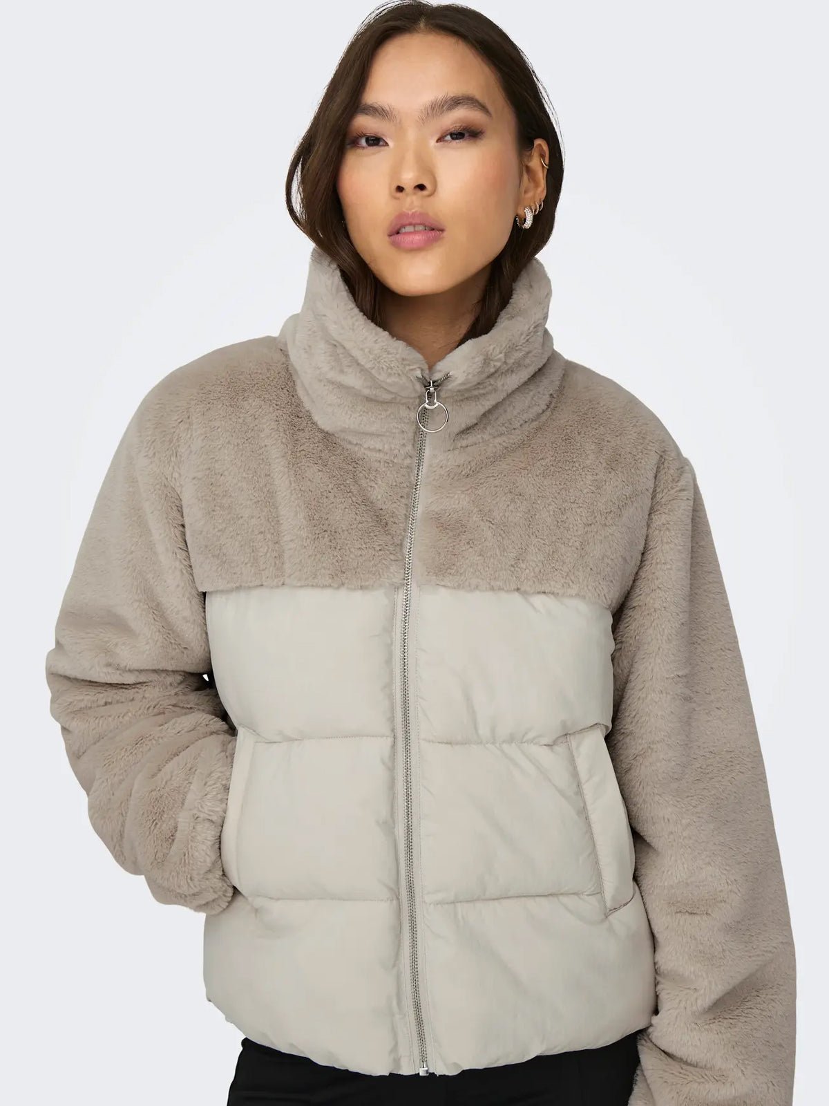 Anja Faux Fur Mix Puffer Jacket - Glebe Fashion