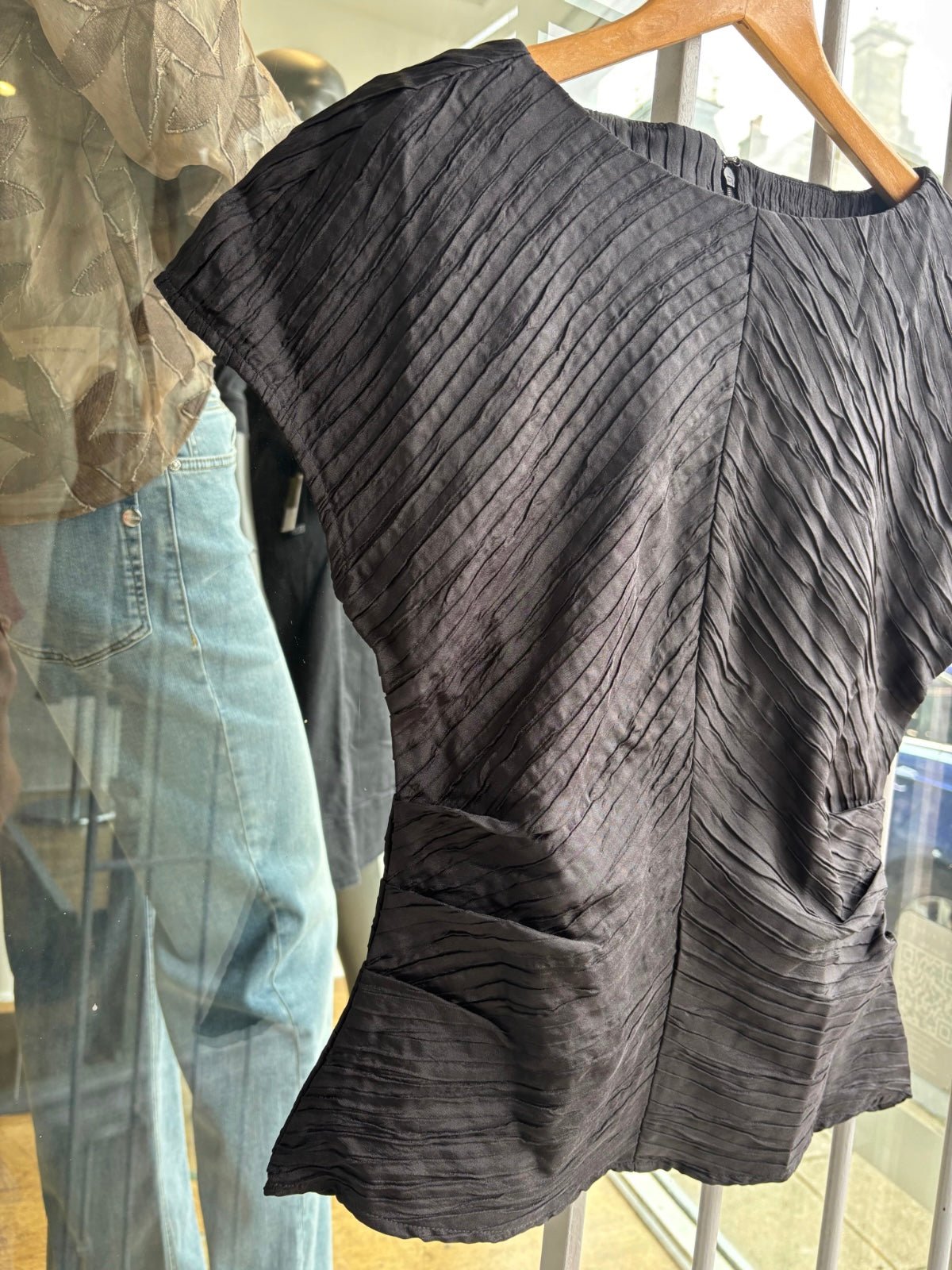 Boat Neck Sleeveless Top Black - Glebe Fashion