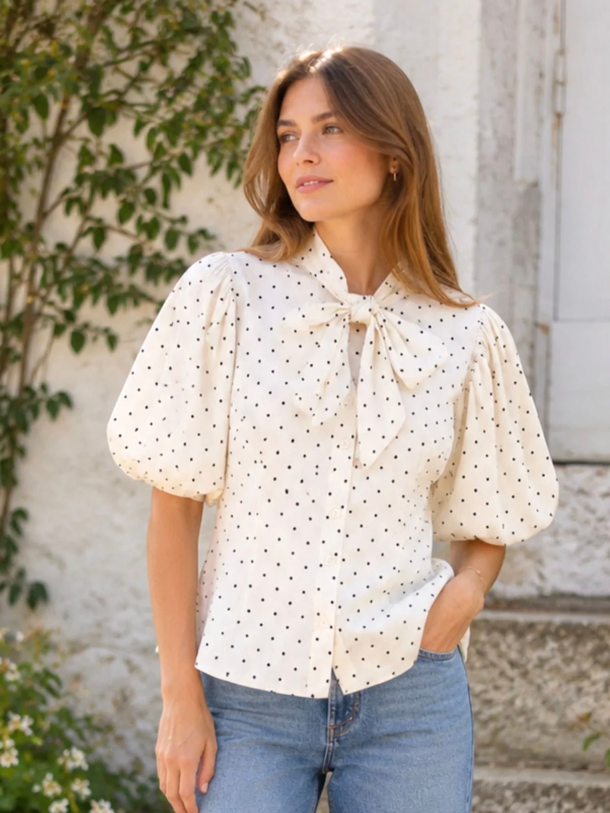 Coster Copenhagen Blouse With Ribbon Collar - Glebe Fashion