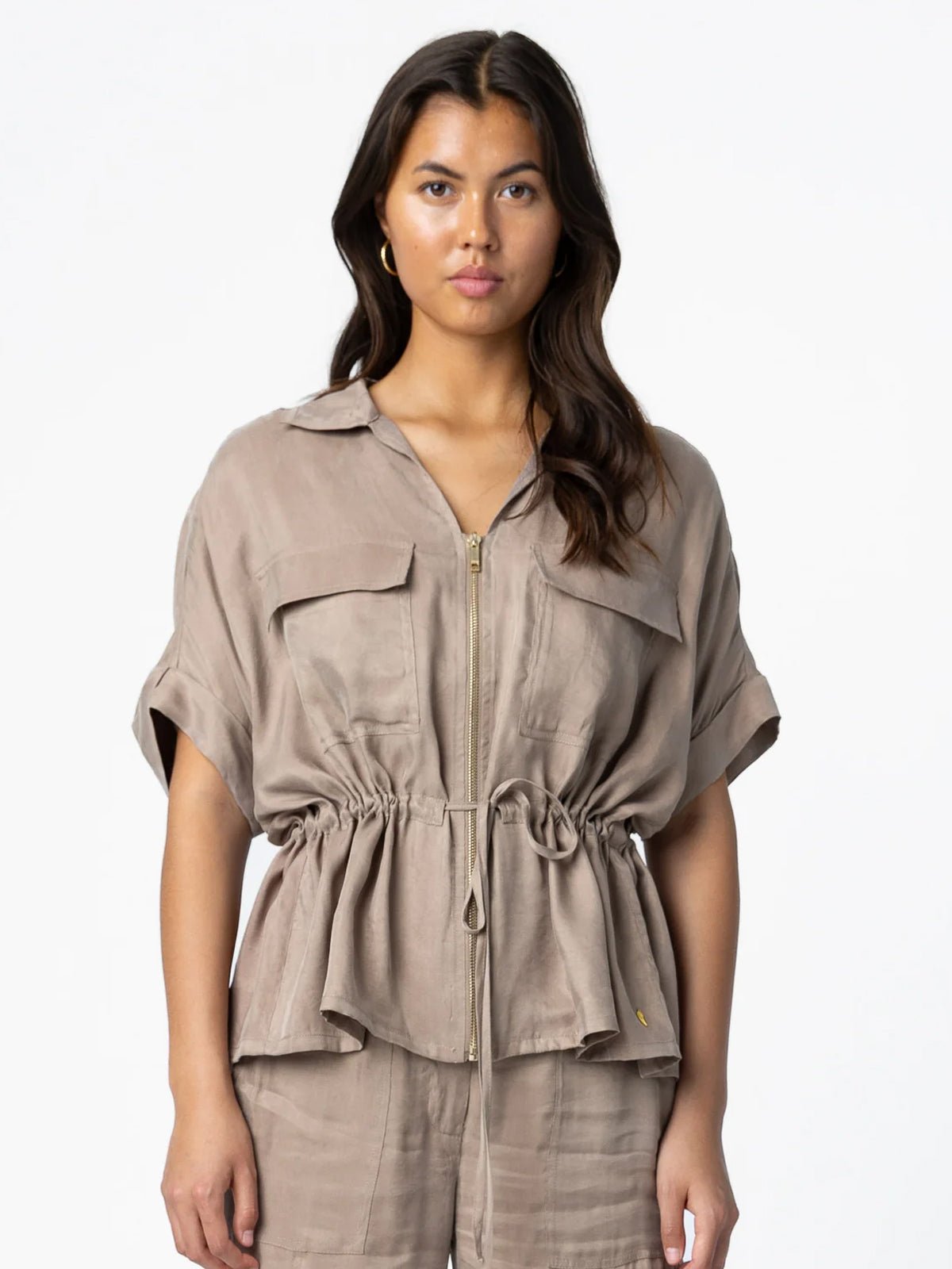 Coster Copenhagen Blouse With Zipper Moon Rock - Glebe Fashion