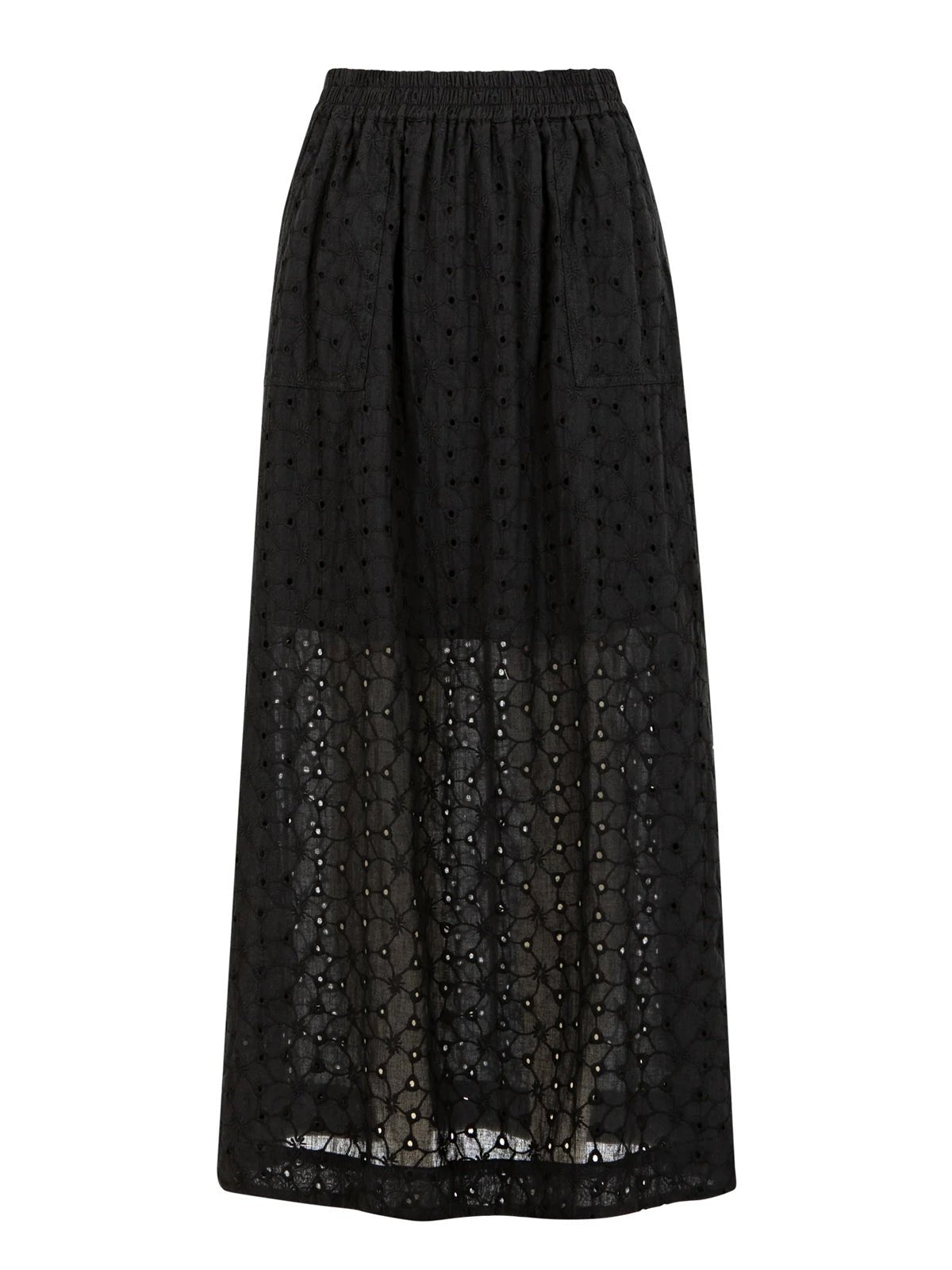 Coster Copenhagen Broderie Anglaise Skirt Black - Glebe Fashion
