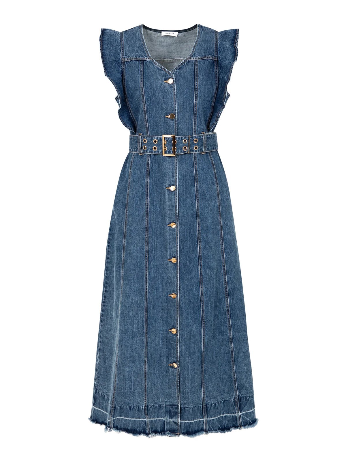 Coster Copenhagen Denim Dress Light Blue - Glebe Fashion