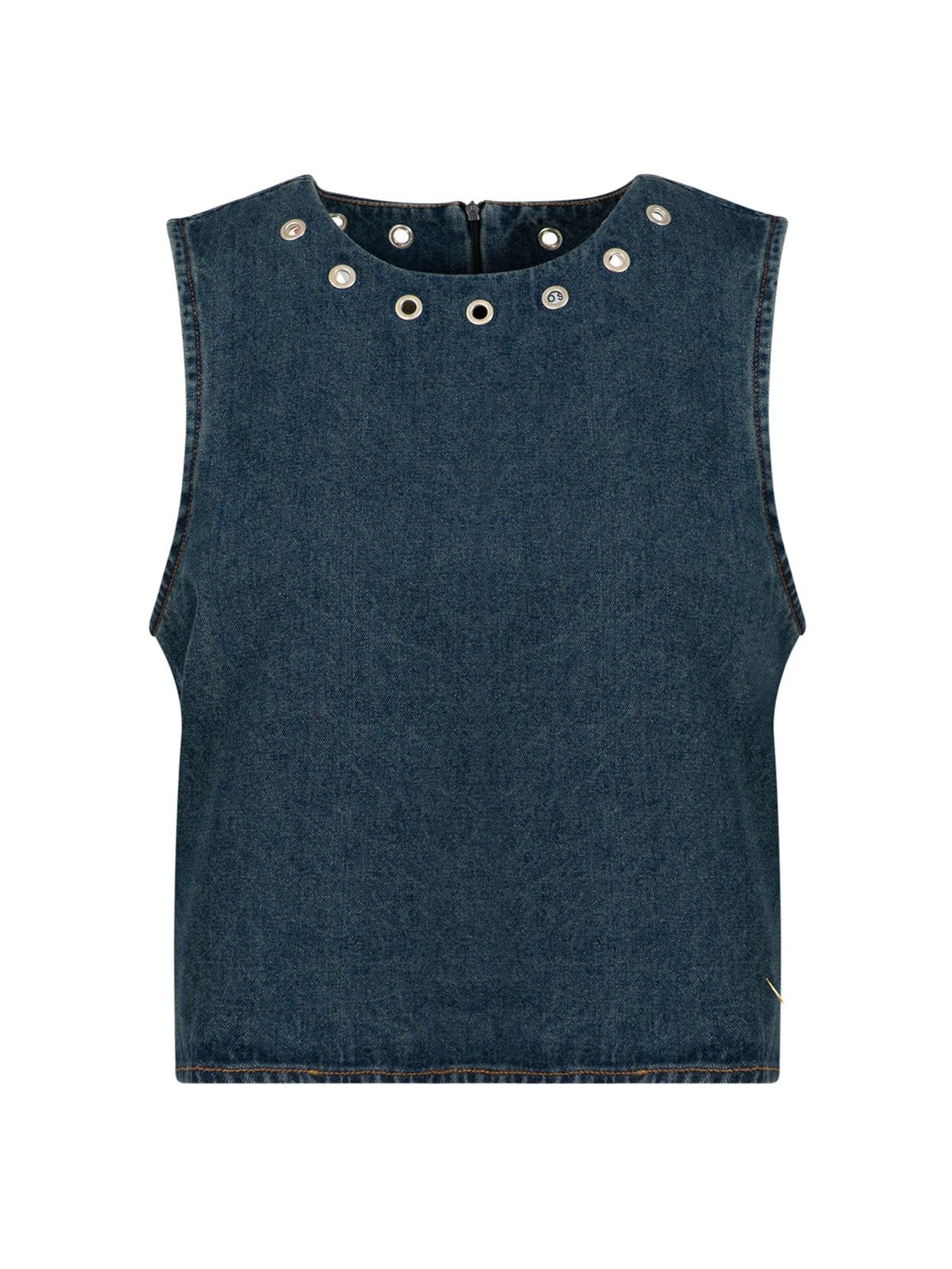 Coster Copenhagen Denim Top With Eyelets - Glebe Fashion