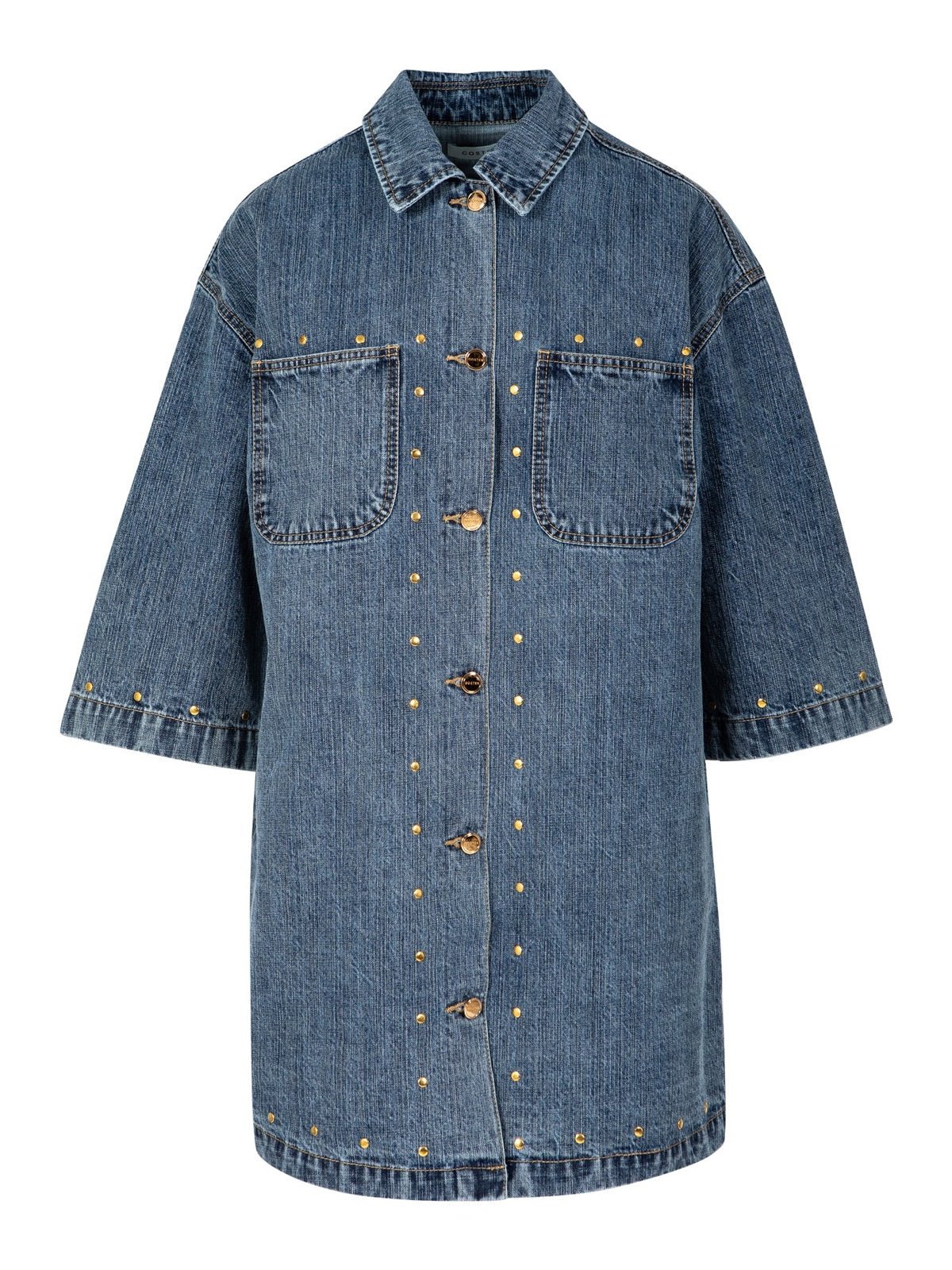 Coster Copenhagen Denim Tunic With Eyelets - Glebe Fashion
