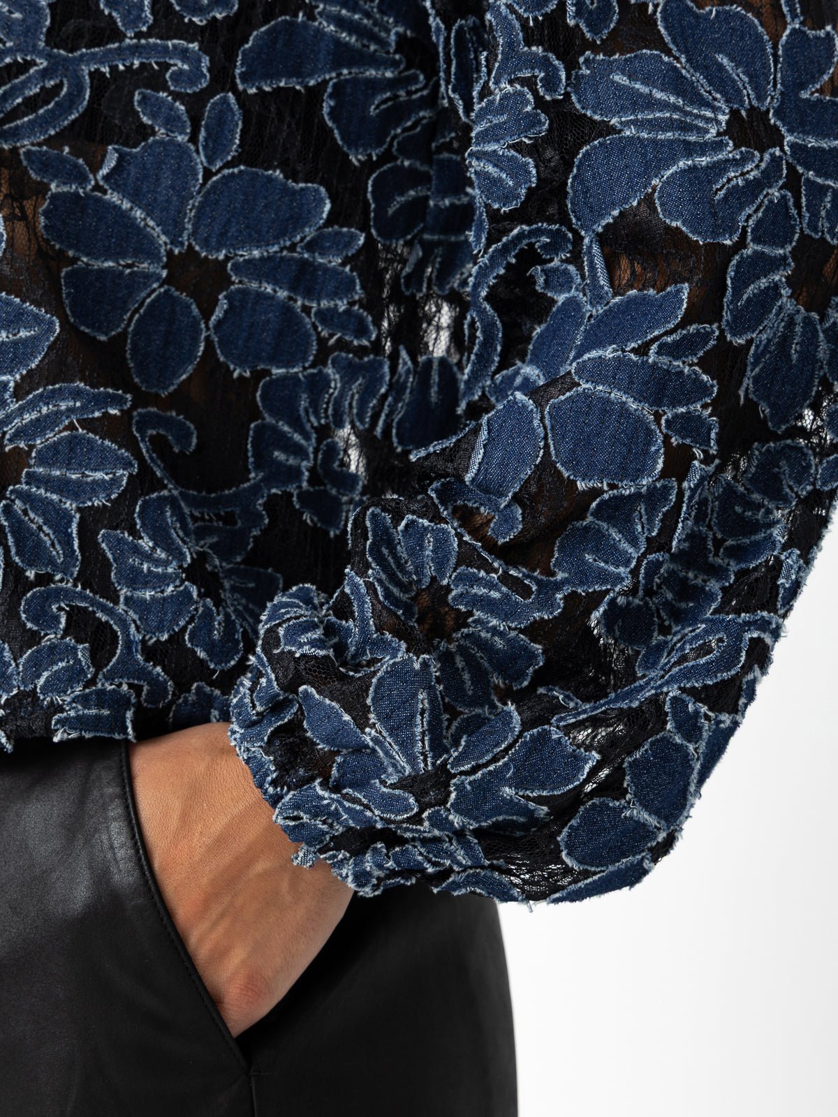 Coster Copenhagen Flower Structure Shirt Blue Denim - Glebe Fashion