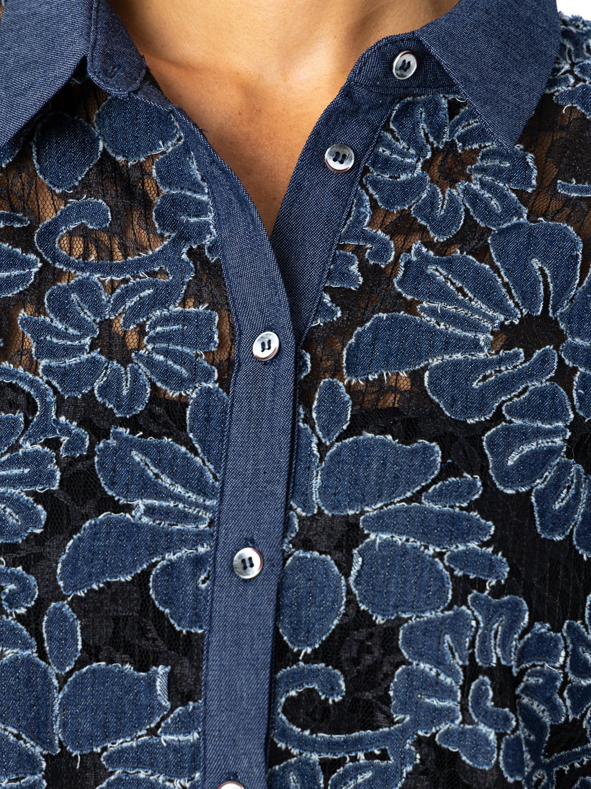 Coster Copenhagen Flower Structure Shirt Blue Denim - Glebe Fashion