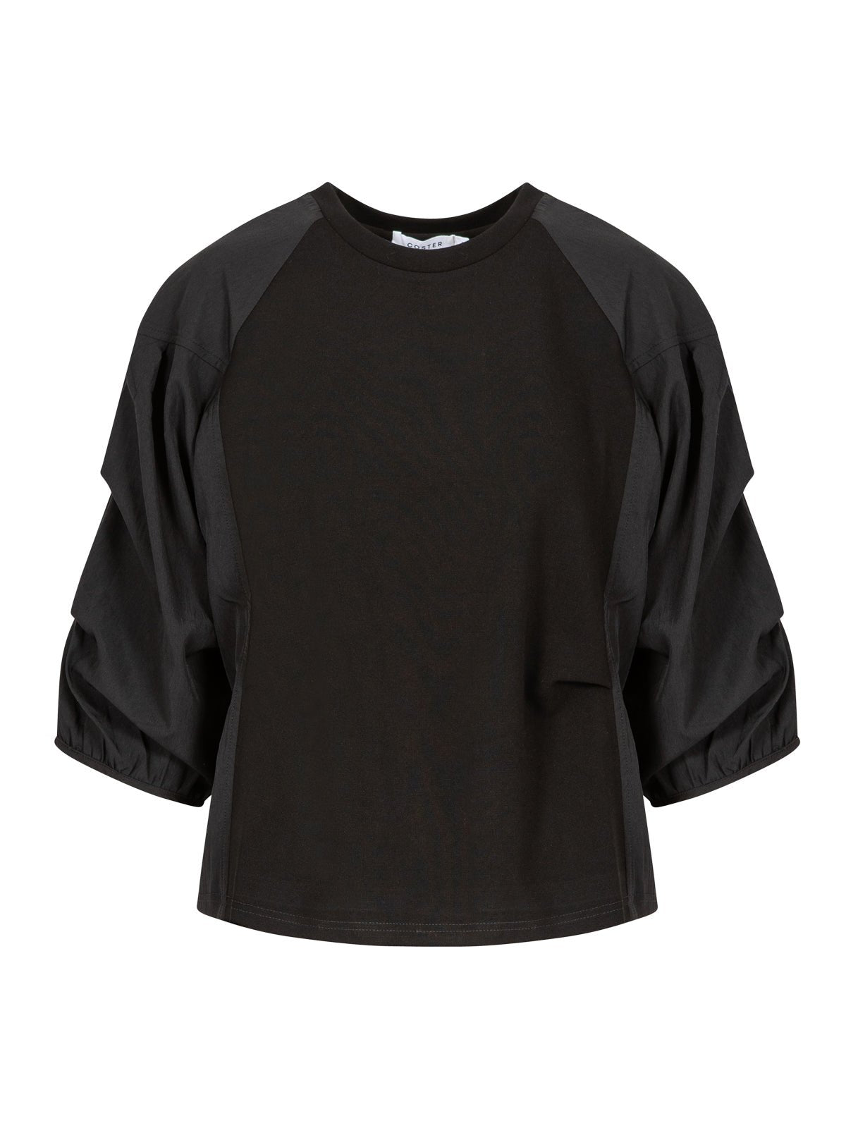 Coster Copenhagen Mix Puff Sleeve Blouse Black - Glebe Fashion
