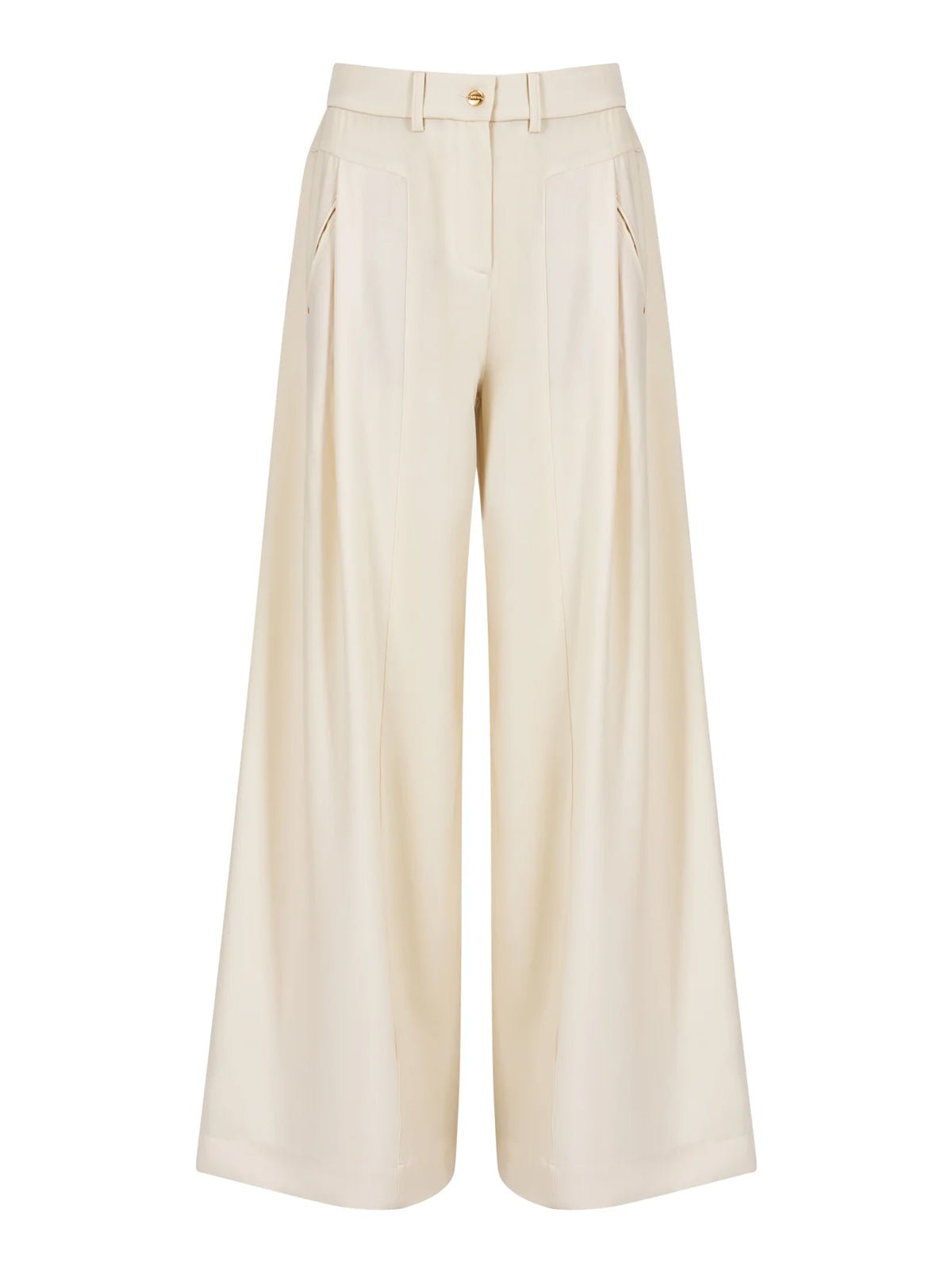 Coster Copenhagen Shiny Wide Pant Anna Fit Pearl - Glebe Fashion