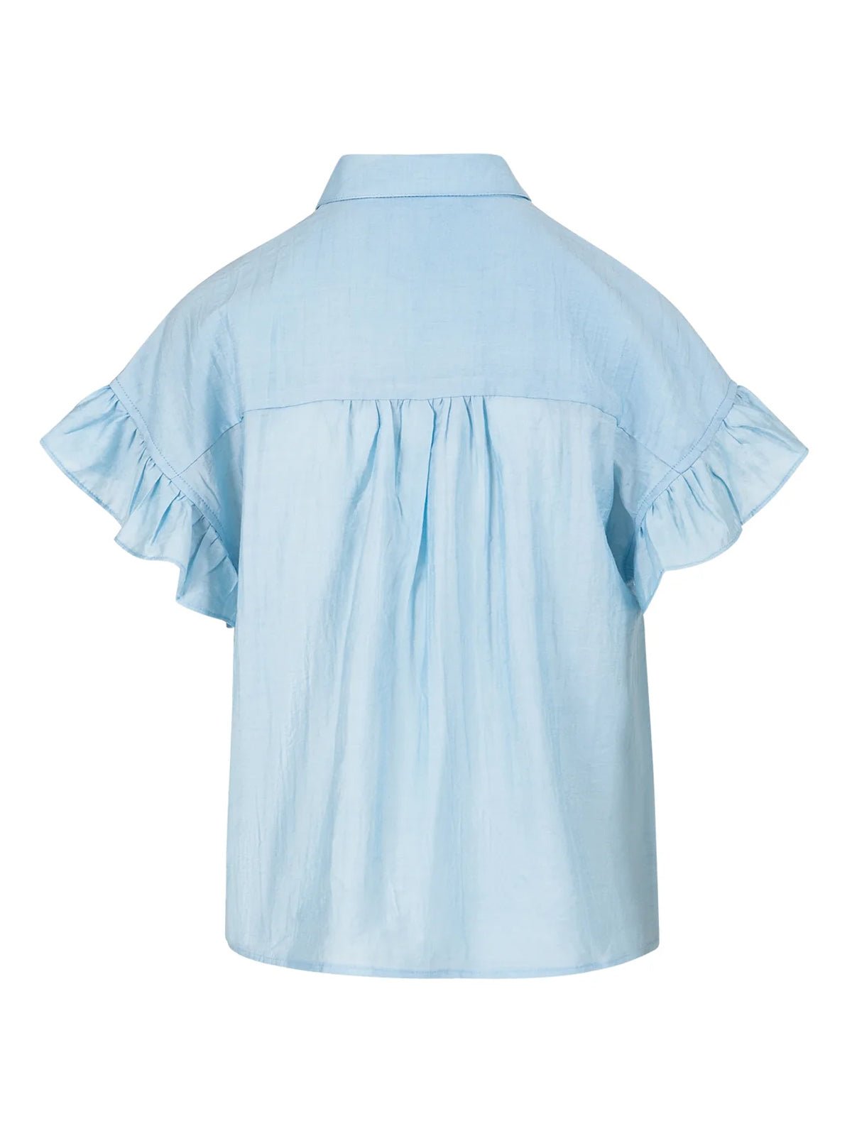 Coster Copenhagen Shirt With Ruffle Sleeves Blue - Glebe Fashion