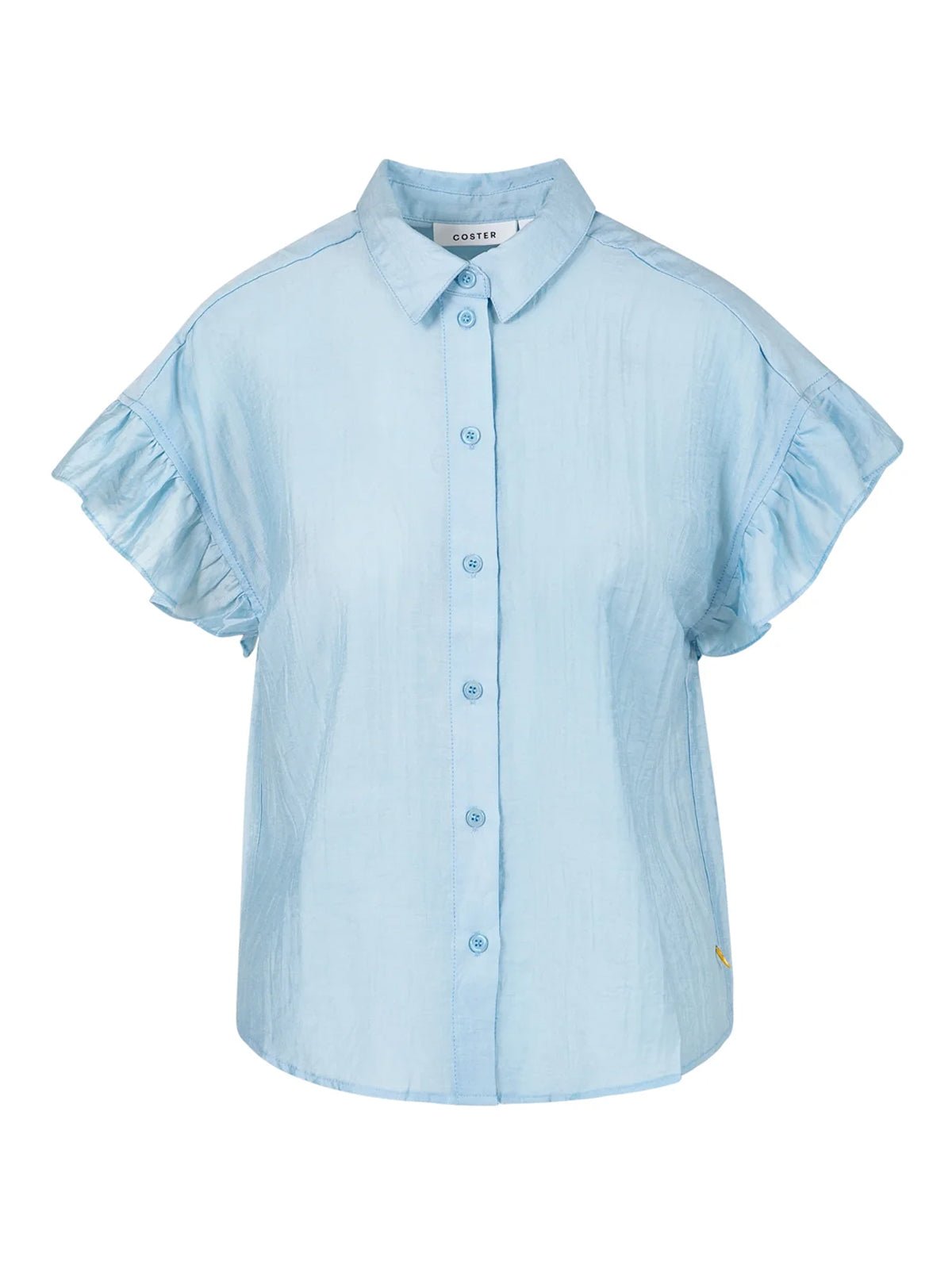 Coster Copenhagen Shirt With Ruffle Sleeves Blue - Glebe Fashion