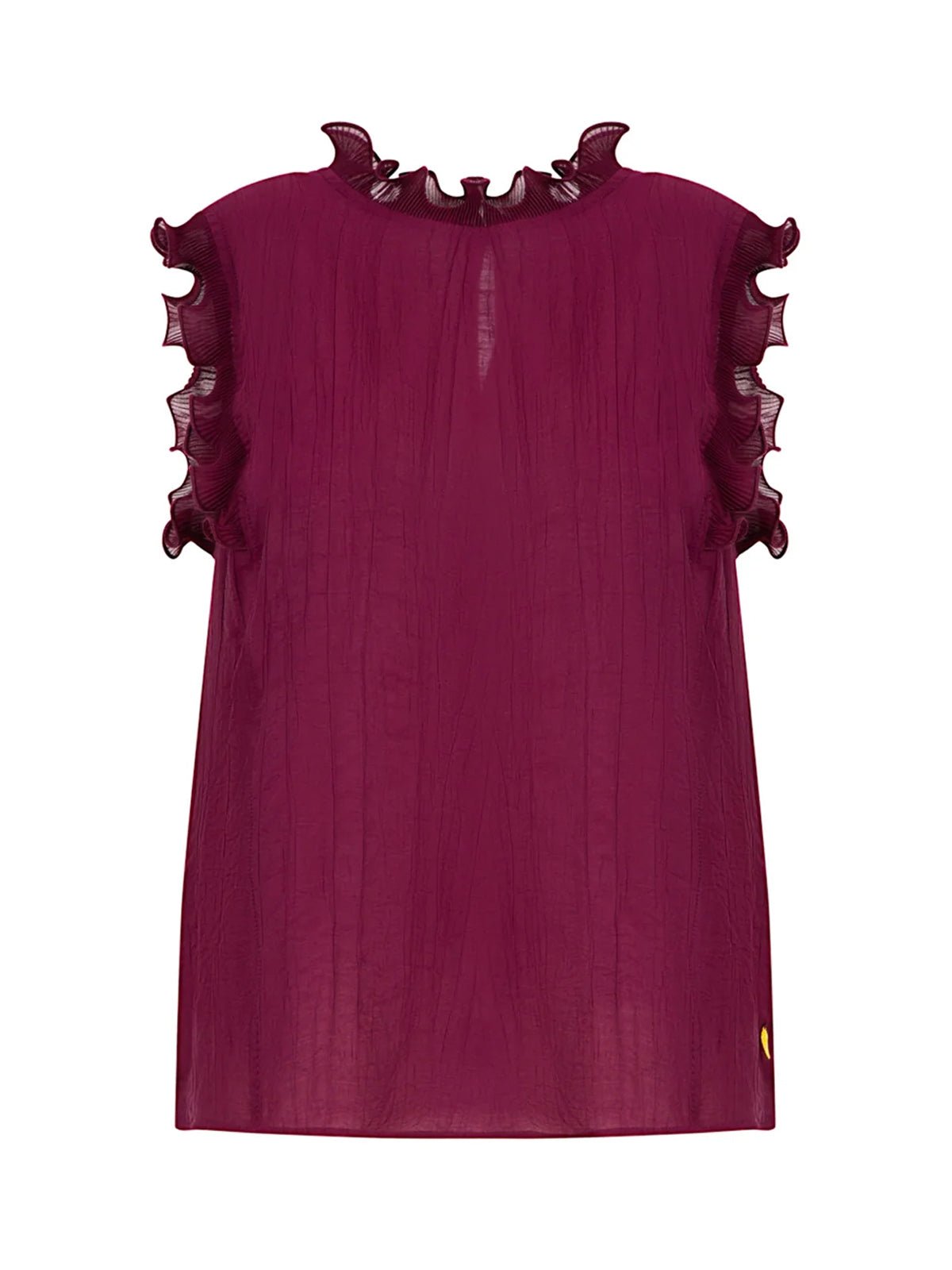 Coster Copenhagen Top With Ruffles Bordeaux - Glebe Fashion