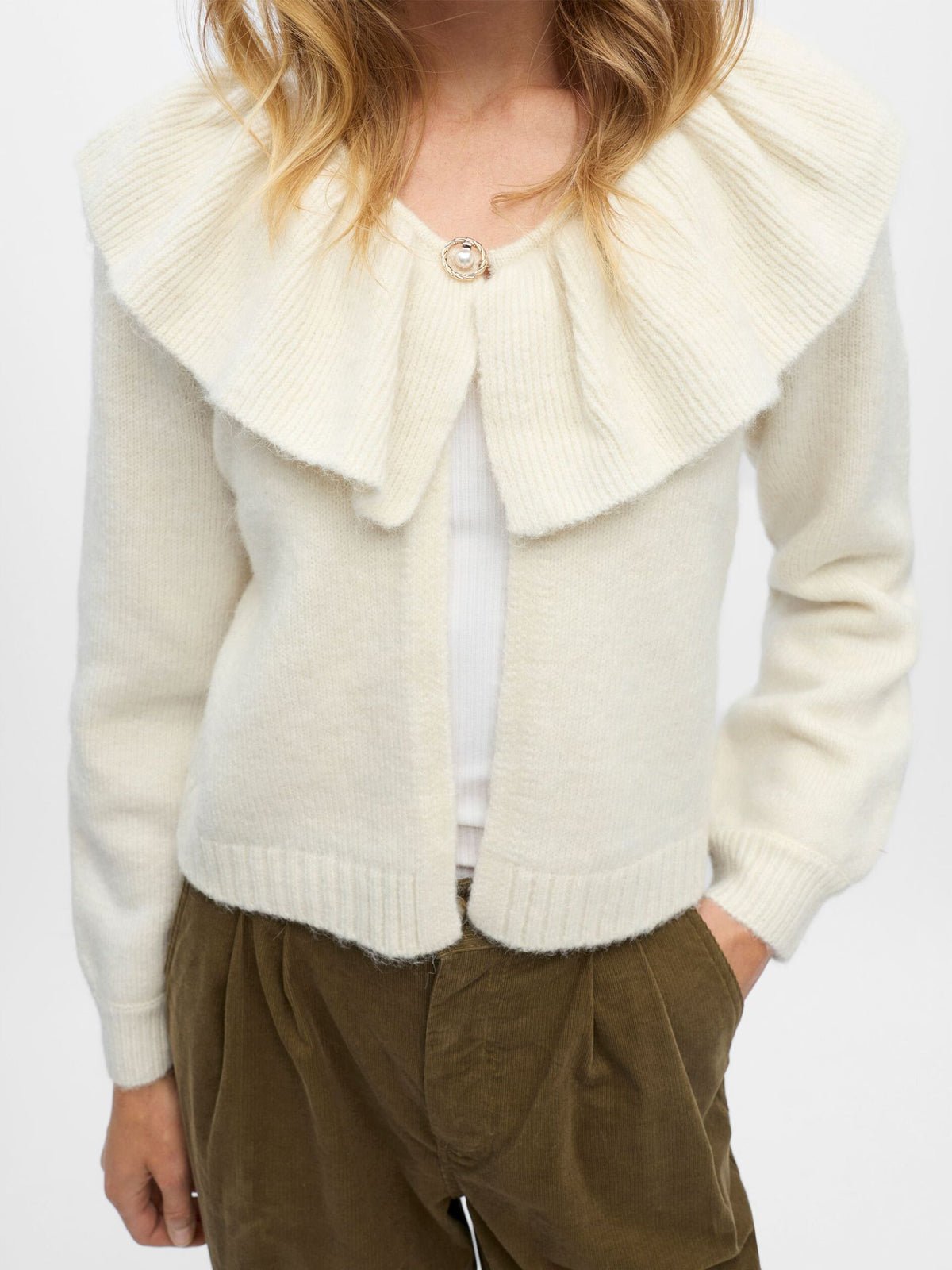 Densi Long Sleeve Cardigan Birch - Glebe Fashion