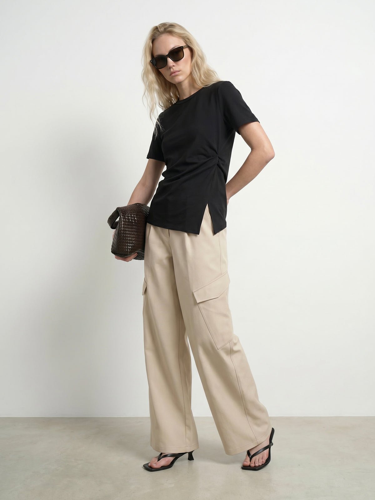 Draped T-Shirt Black - Glebe Fashion