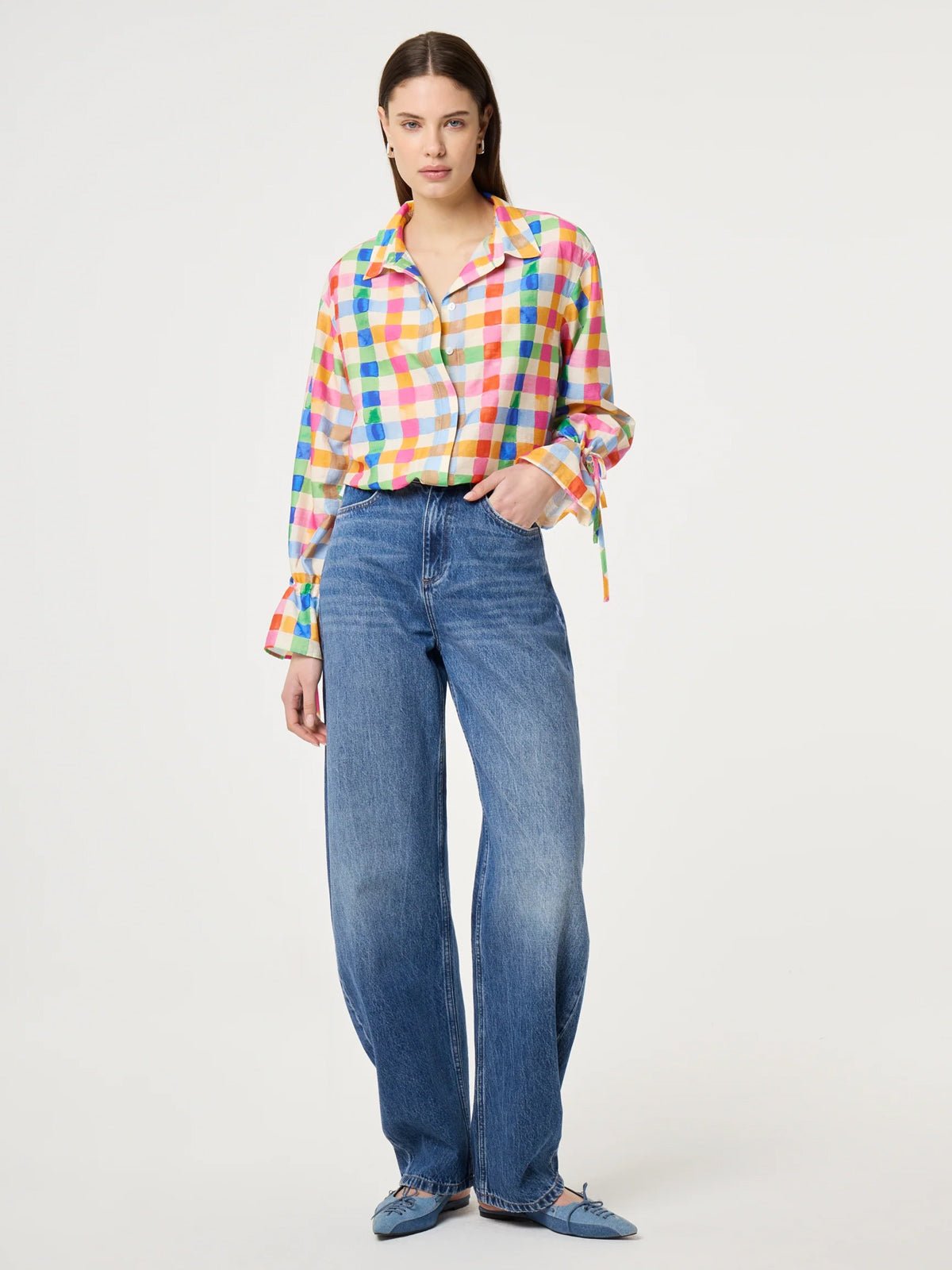 Fabienne Chapot Betty Barrel Jeans Mid Blue - Glebe Fashion
