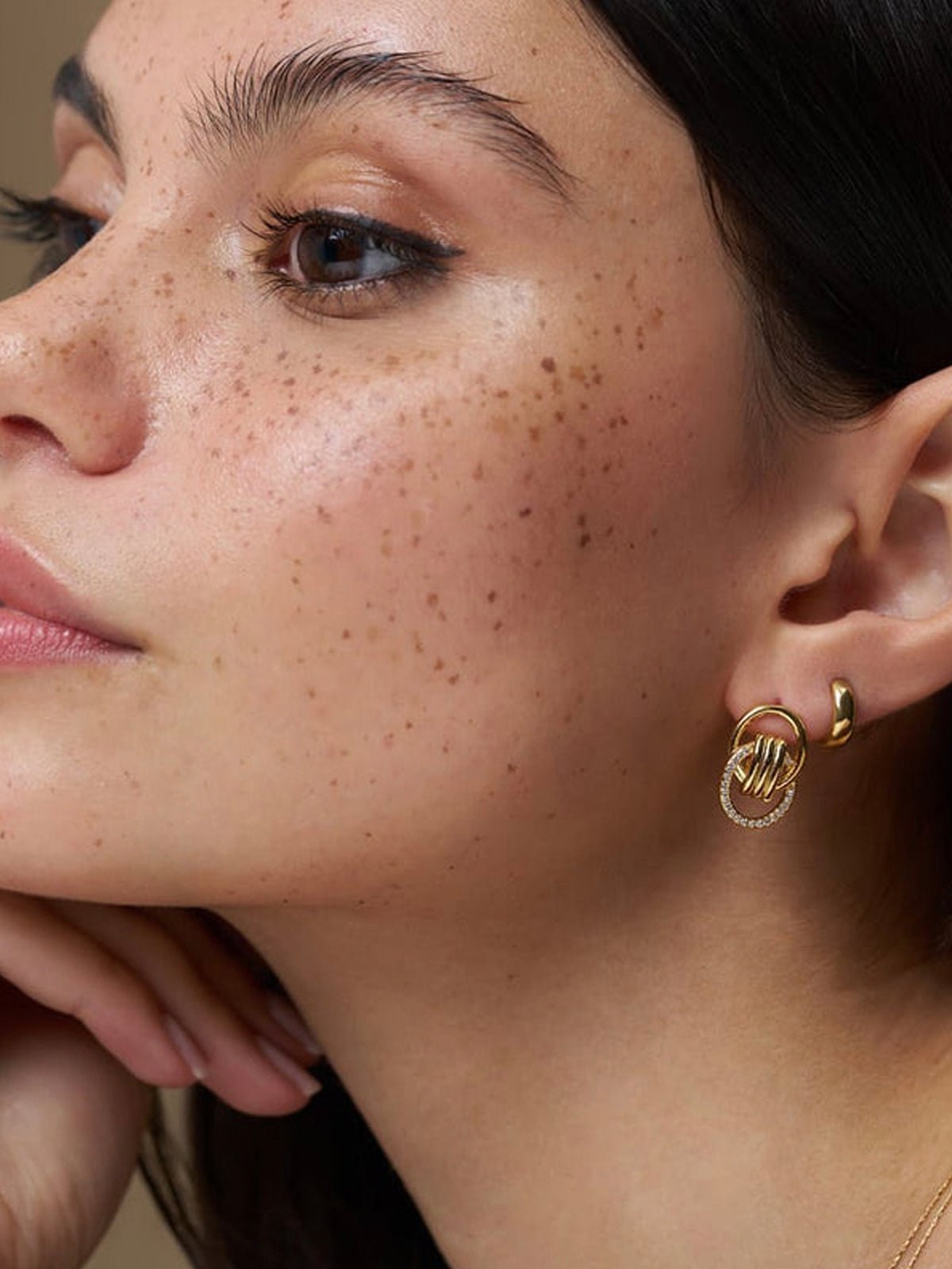 Fine Interlocking Pave Stud Earrings - Glebe Fashion