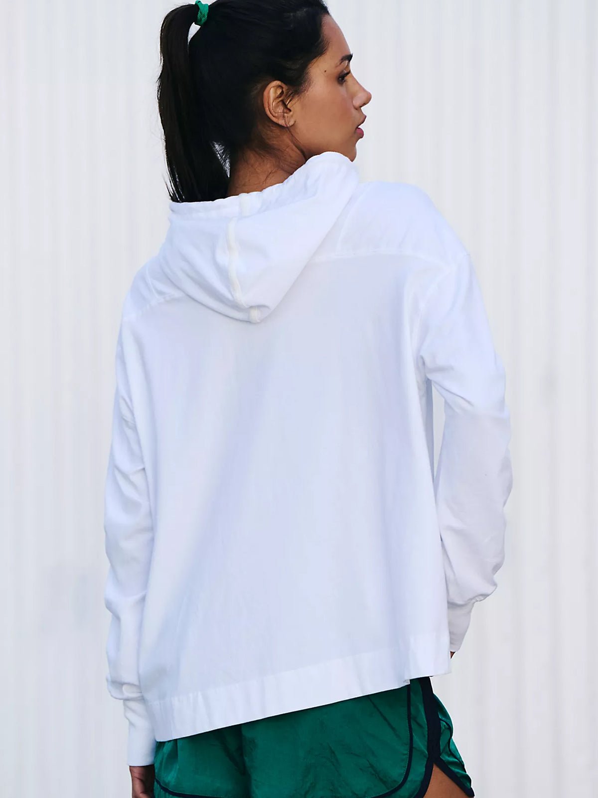 Free People White Layer Top With Hood - Glebe Fashion
