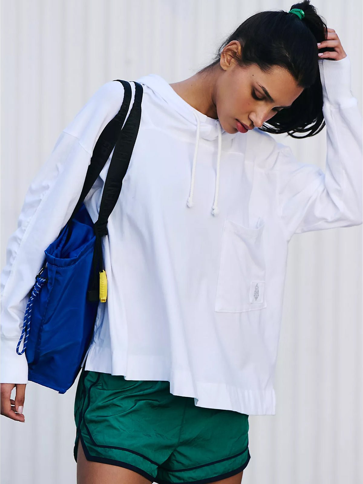 Free People White Layer Top With Hood - Glebe Fashion