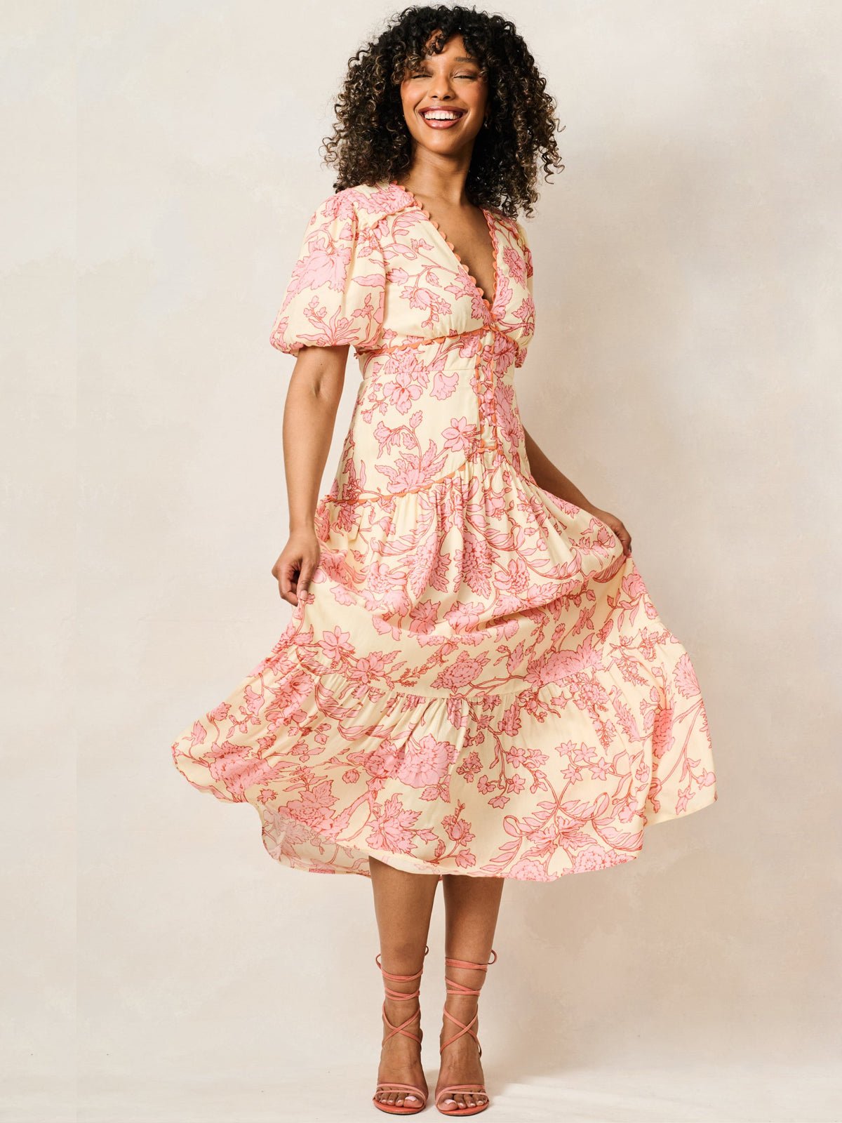 Hope & Ivy The Halima Midi Dress - Glebe Fashion