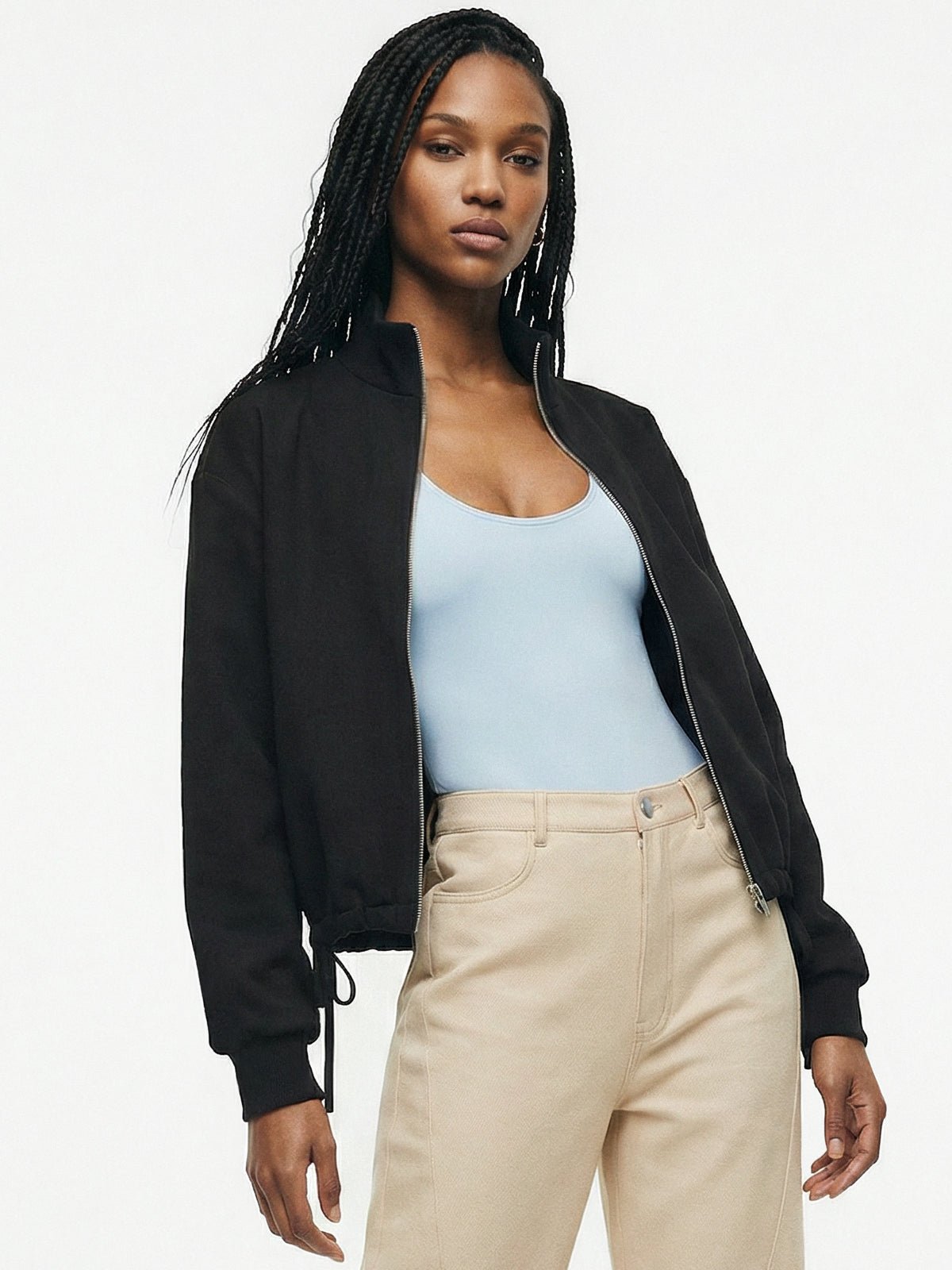 HPDP High Neck Sweat Top Black - Glebe Fashion