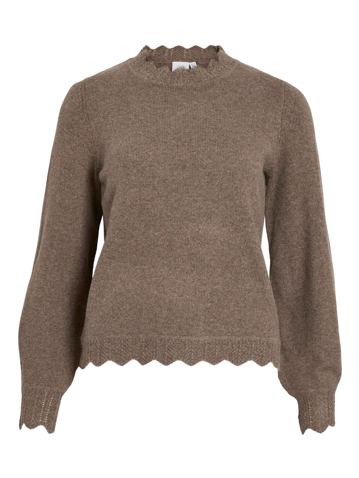 Kolina O - Neck Knit Top Falcon Brown - Glebe Fashion