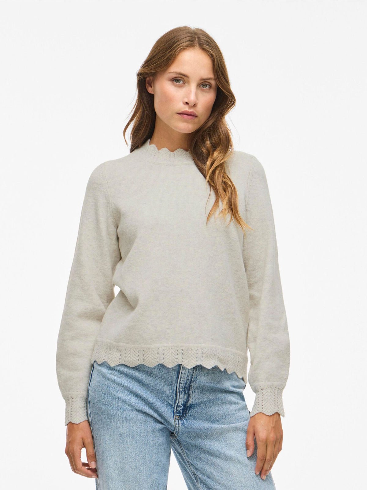 Kolina O - Neck Knit Top Natural - Glebe Fashion