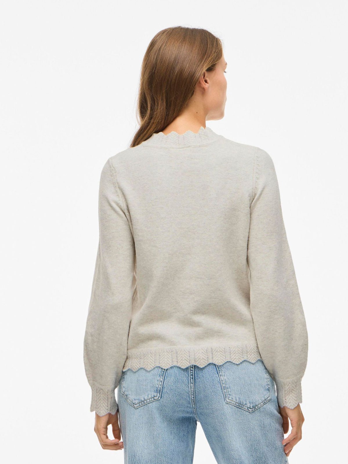 Kolina O - Neck Knit Top Natural - Glebe Fashion