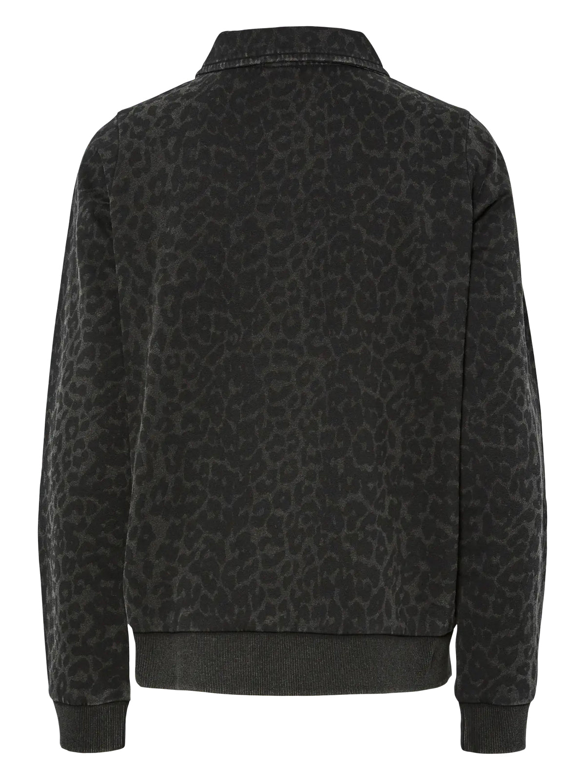 Leopard Print Polo Shirt Washed Black - Glebe Fashion