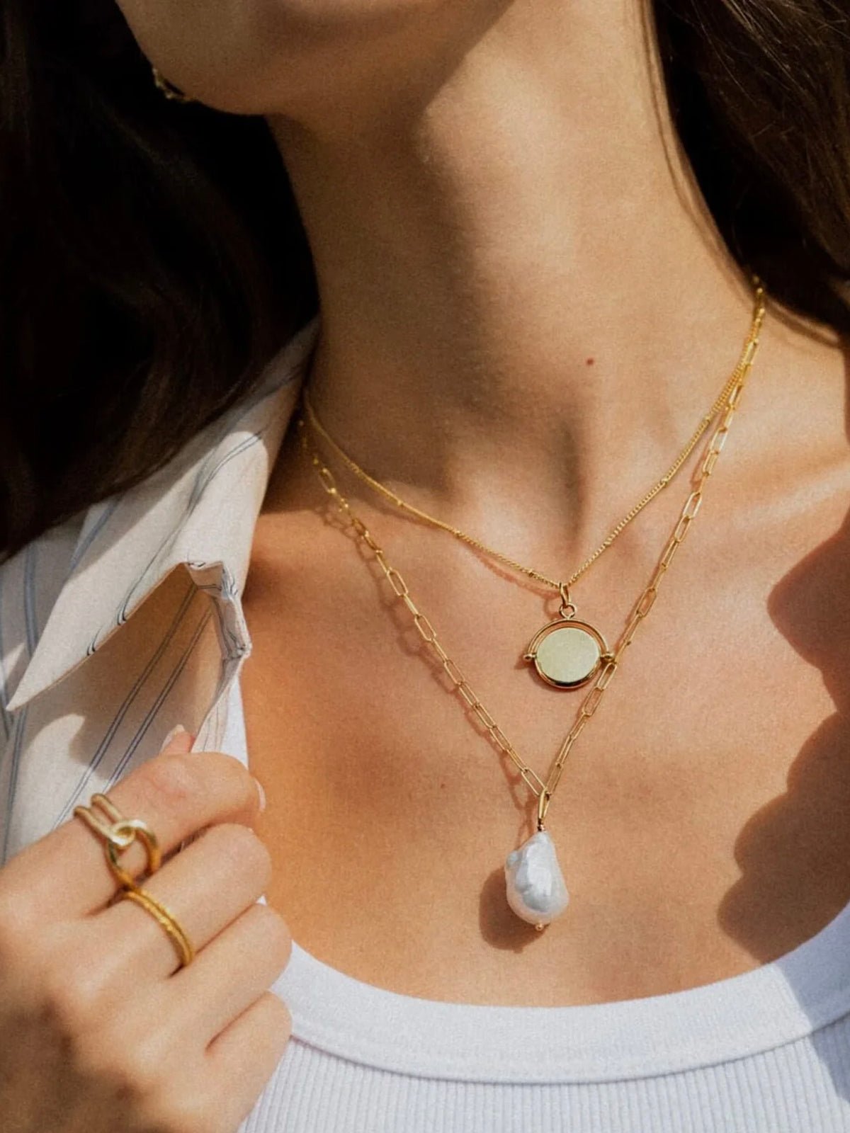 Luxe 18K Gold Disc Necklace - Glebe Fashion