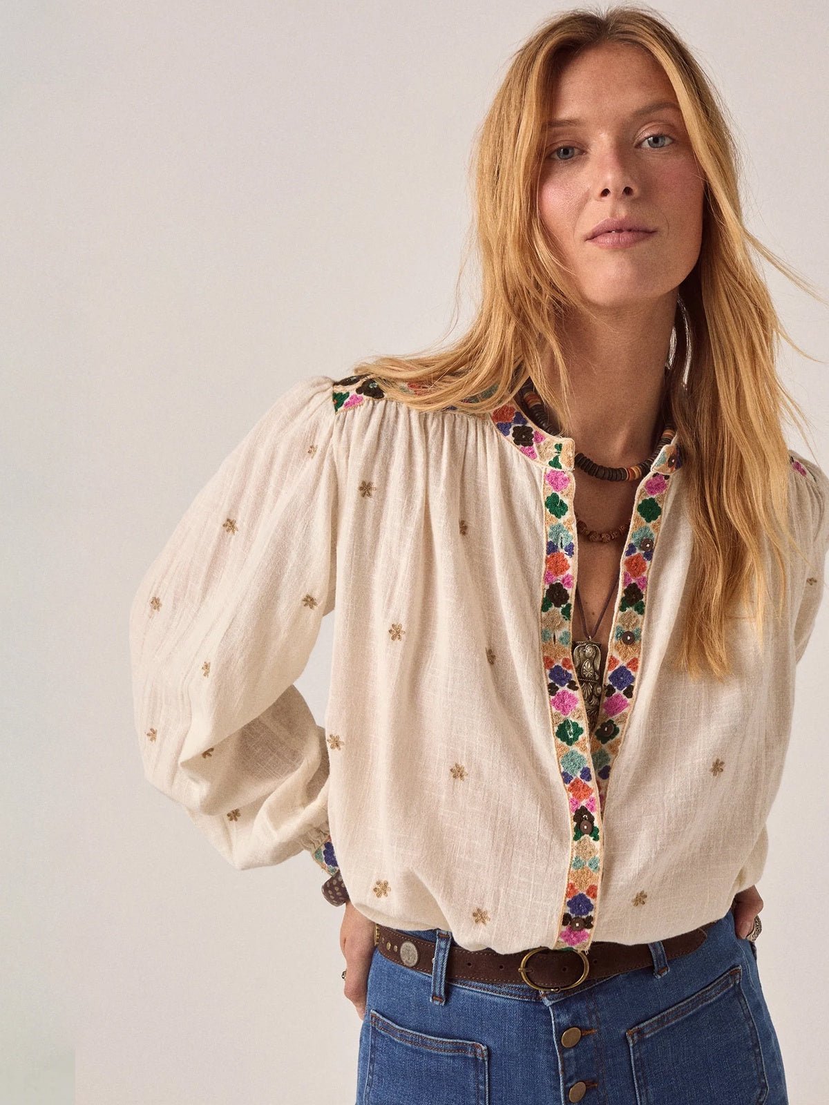 Maison Hotel Cleo Blouse Udaipur Off White - Glebe Fashion