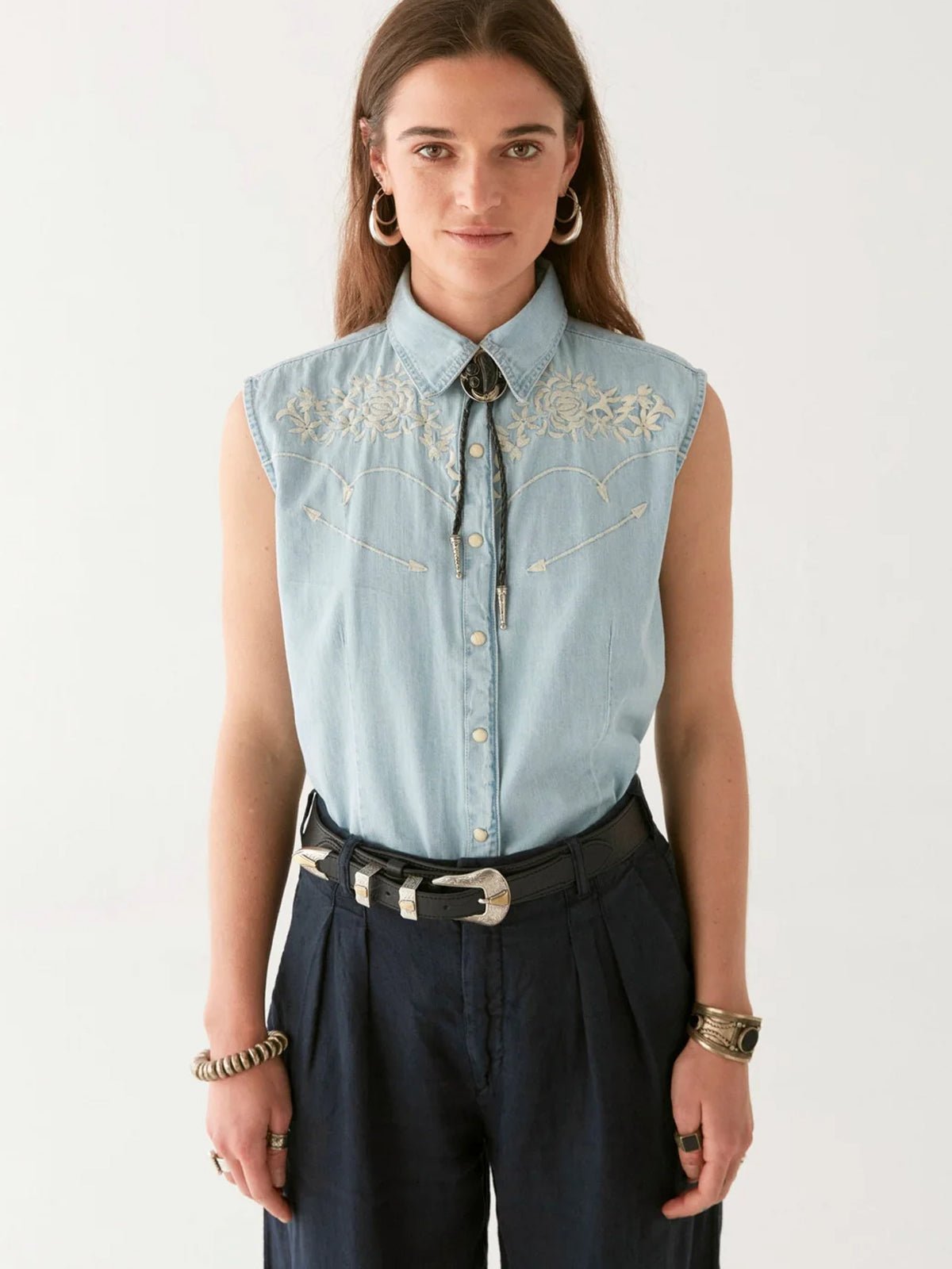 Maison Hotel Dallas Blouse Mustang Blue - Glebe Fashion