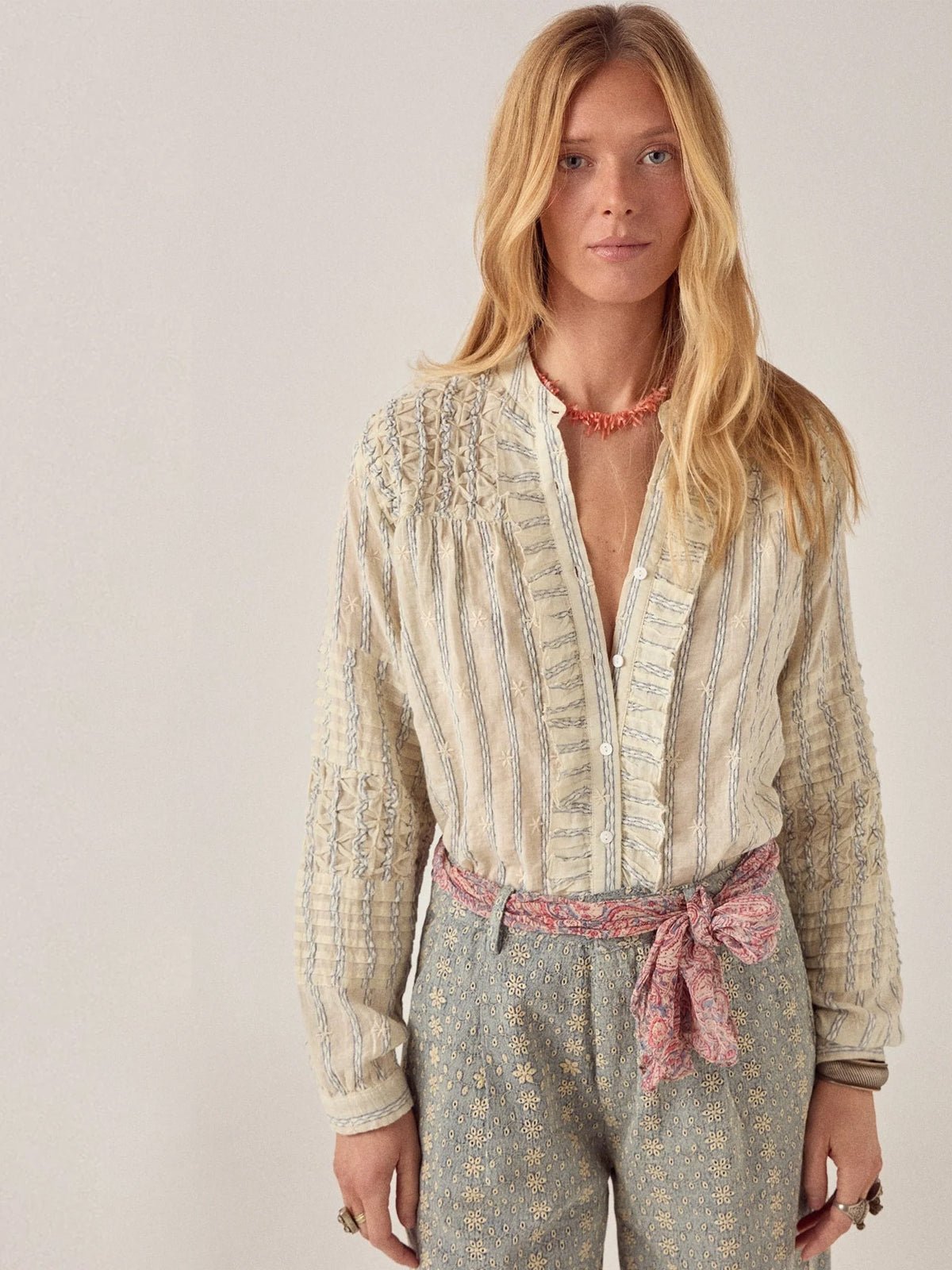 Maison Hotel Elta Blouse Cloud Thread - Glebe Fashion