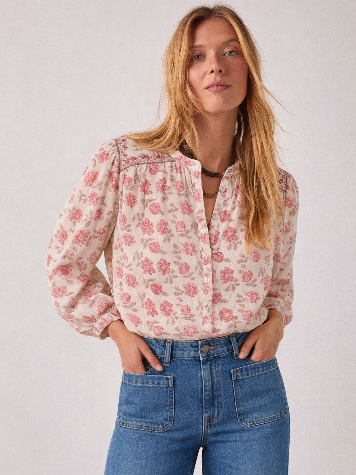 Maison Hotel Lennox Blouse Gordon Roses Pink - Glebe Fashion
