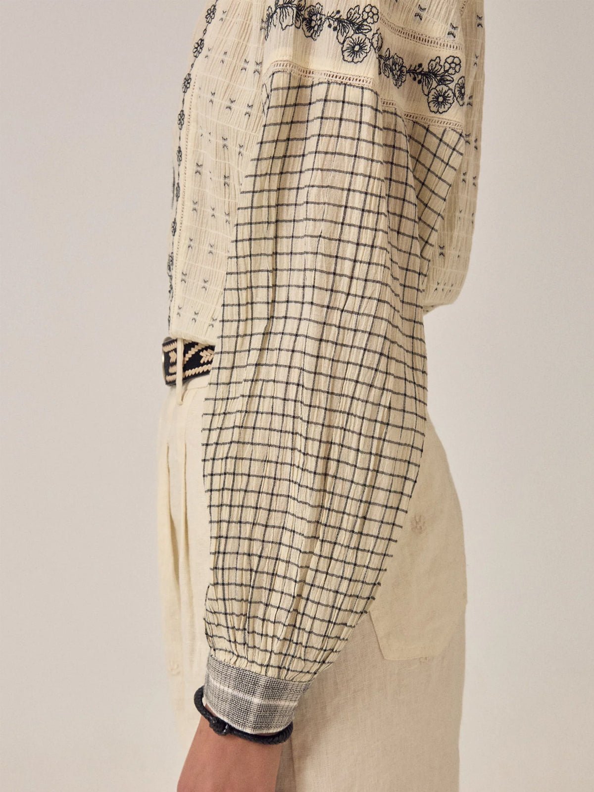 Maison Hotel Noemi Blouse Patchwork Notes - Glebe Fashion