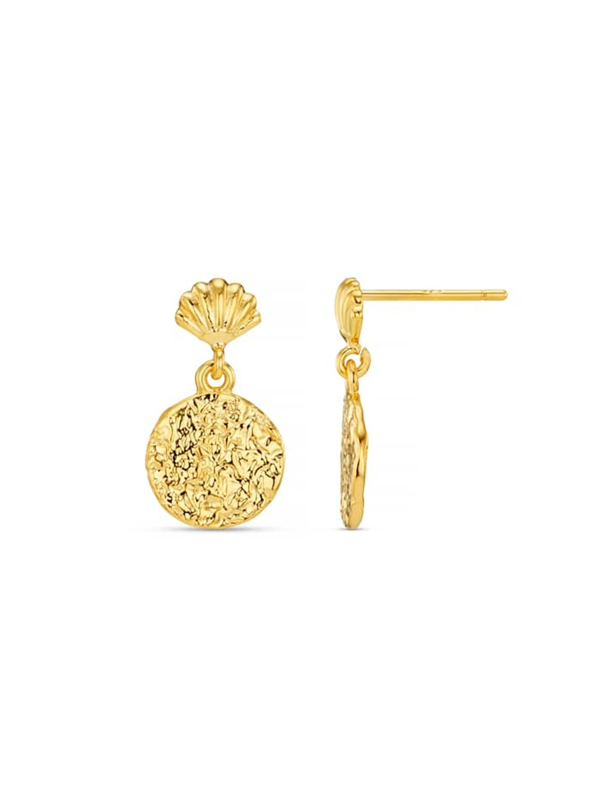 Mini Shell & Molten Coin Drop Earrings - Glebe Fashion