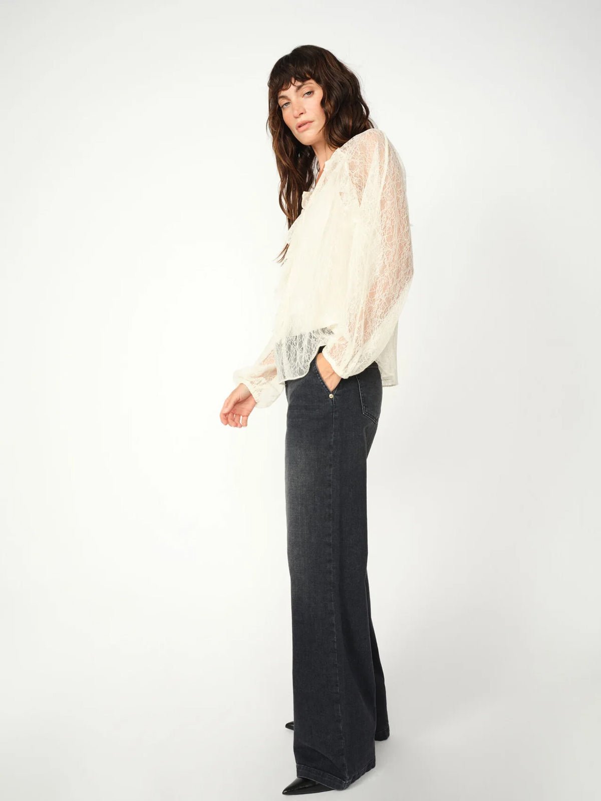 Mos Mosh Candia Peach Jeans Black - Glebe Fashion