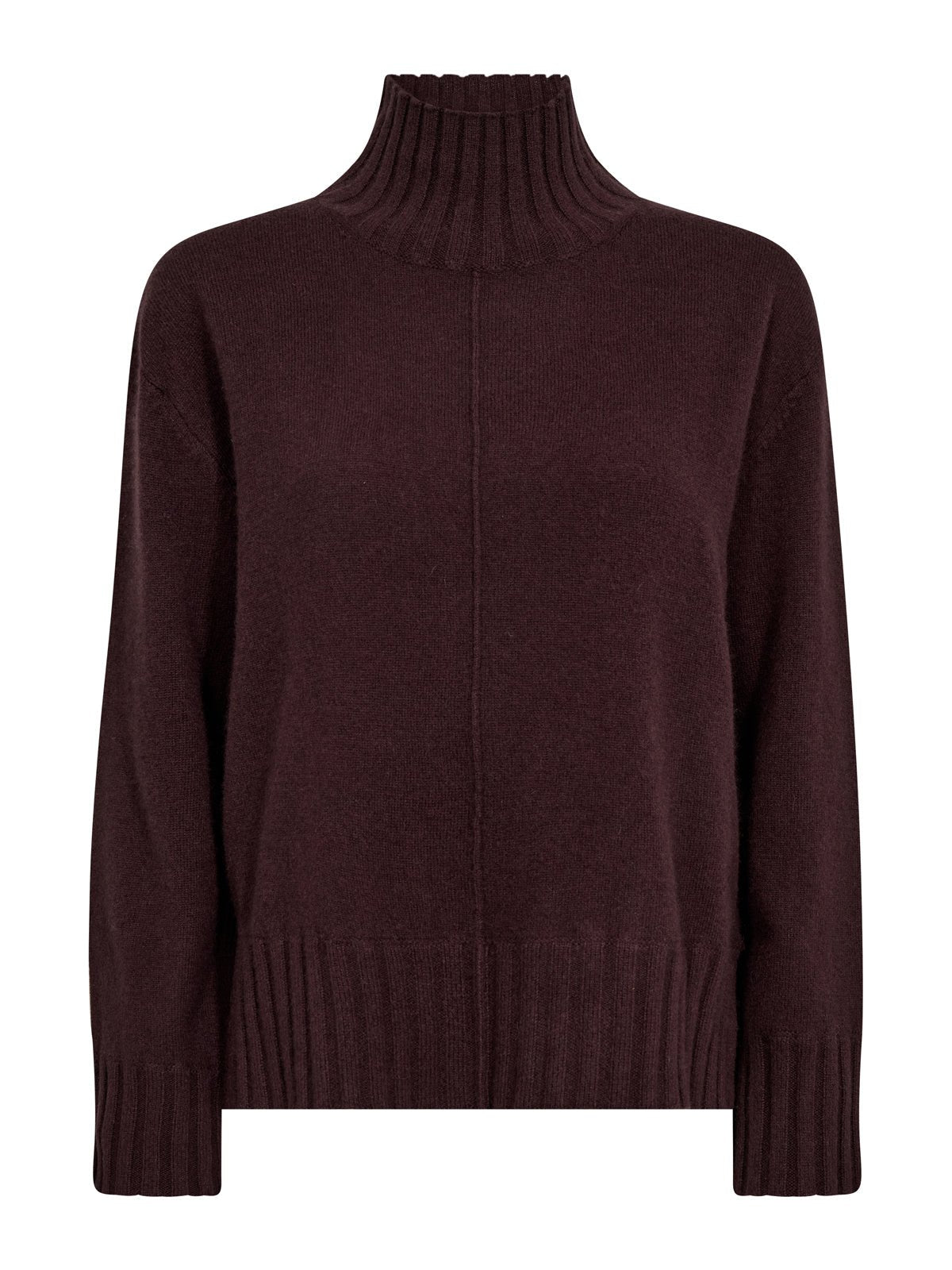 Mos Mosh MMAima Cashmere Highneck Knit Fudge Brown - Glebe Fashion