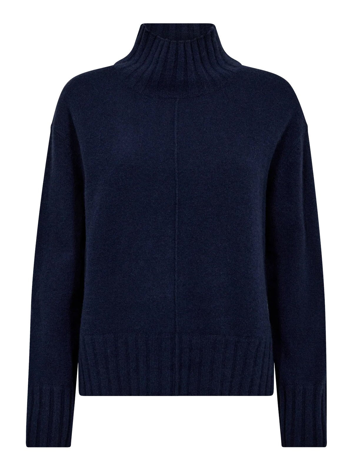 Mos Mosh MMAima Cashmere Highneck Knit Maritime Blue - Glebe Fashion